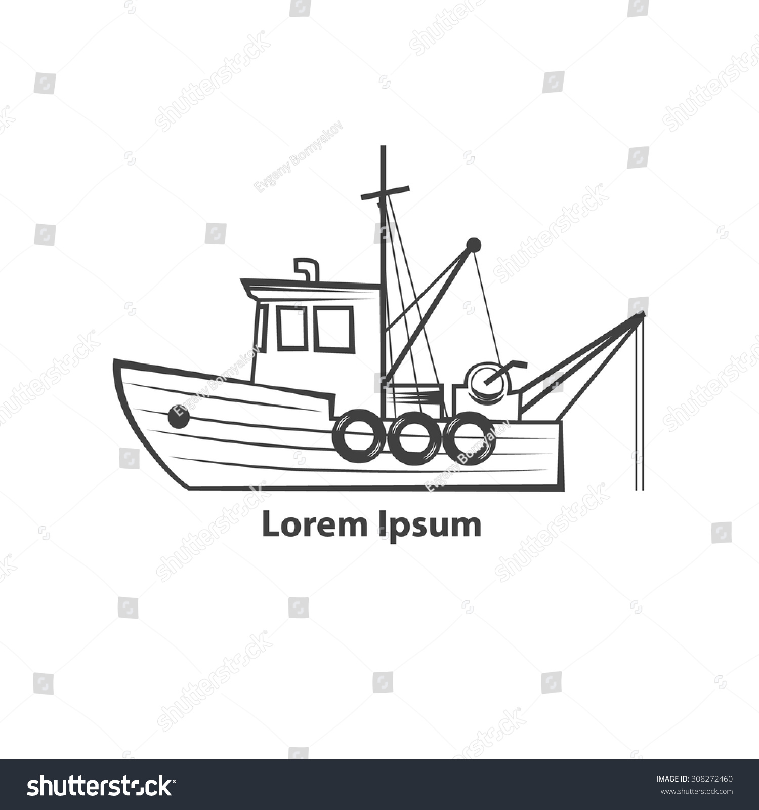 Рыболовное судно логотип