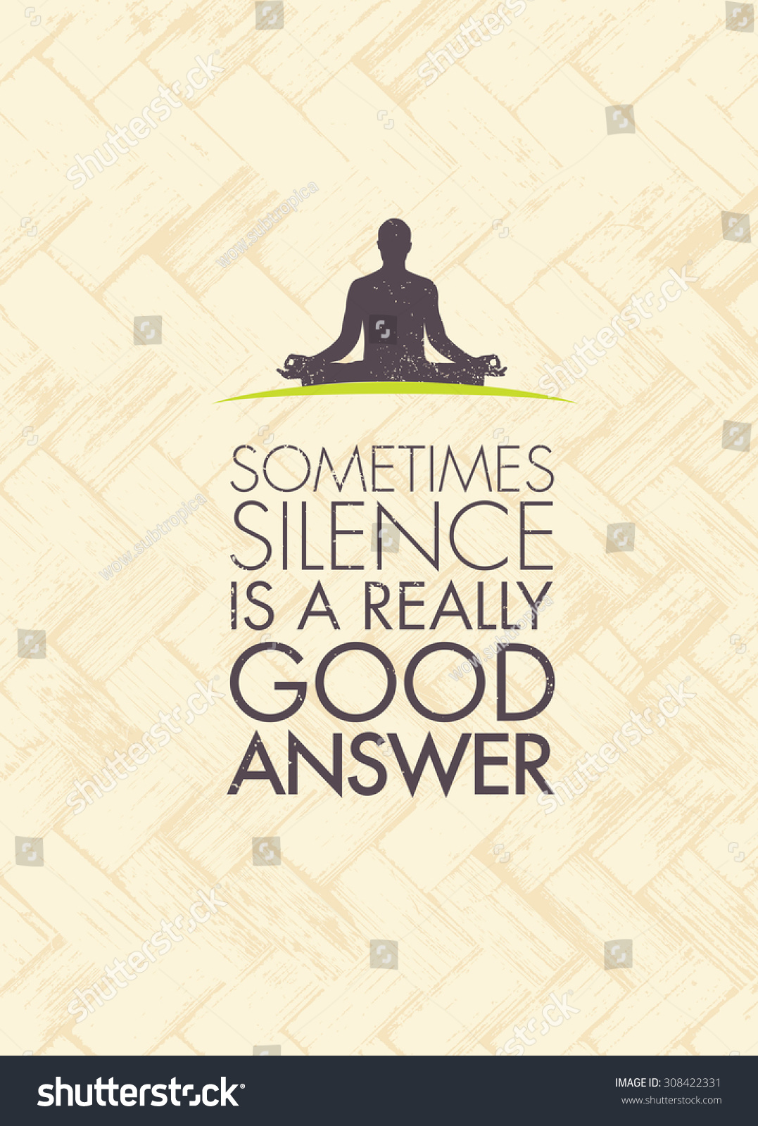 Sometimes Silence Really Good Answer Yoga Stock Vector (Royalty Free