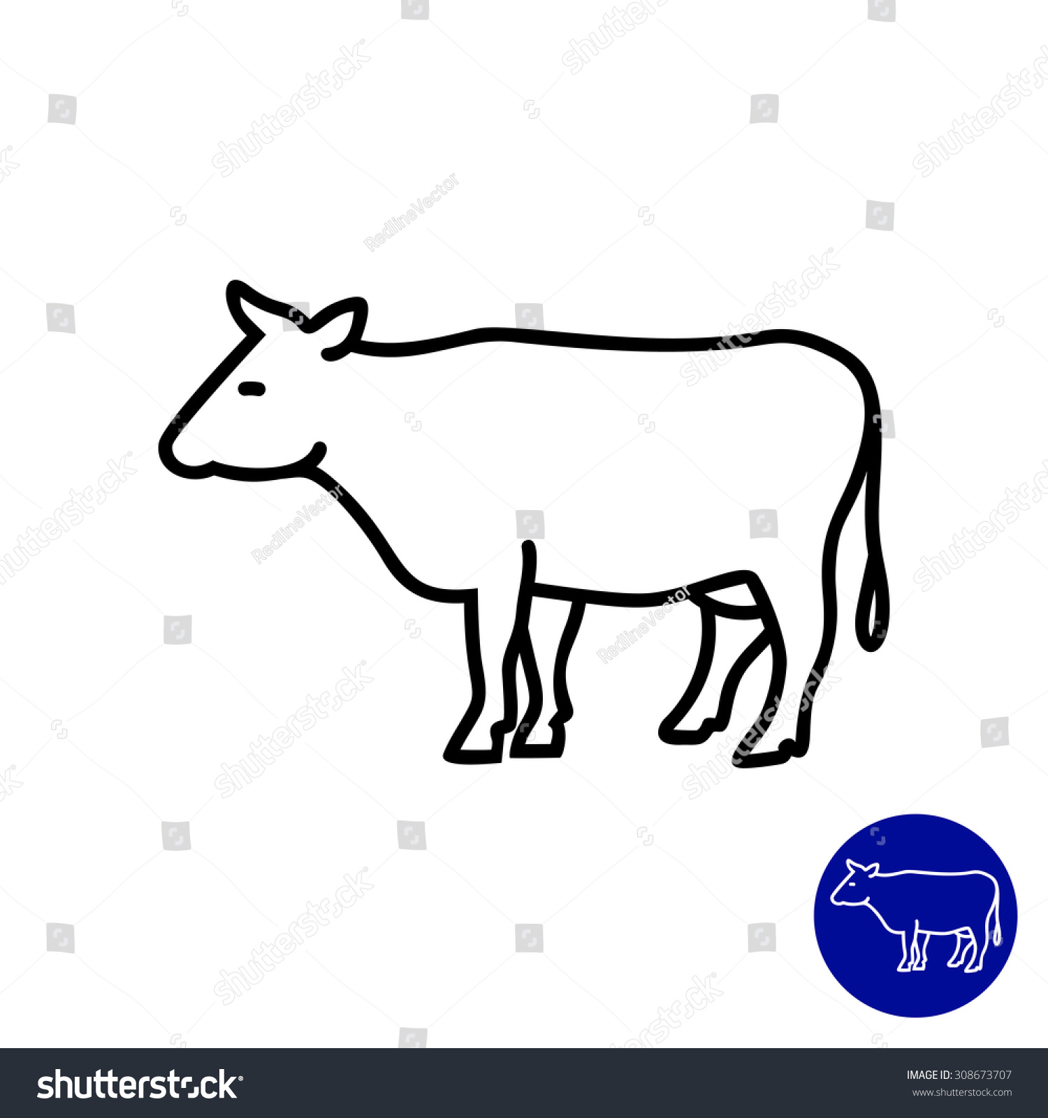 Cow Icon Stock Vector Royalty Free Shutterstock