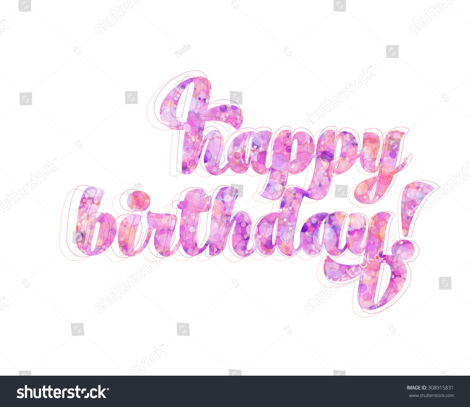 Vector Textured Birthday Greeting Typography Stock Vector (Royalty Free ...