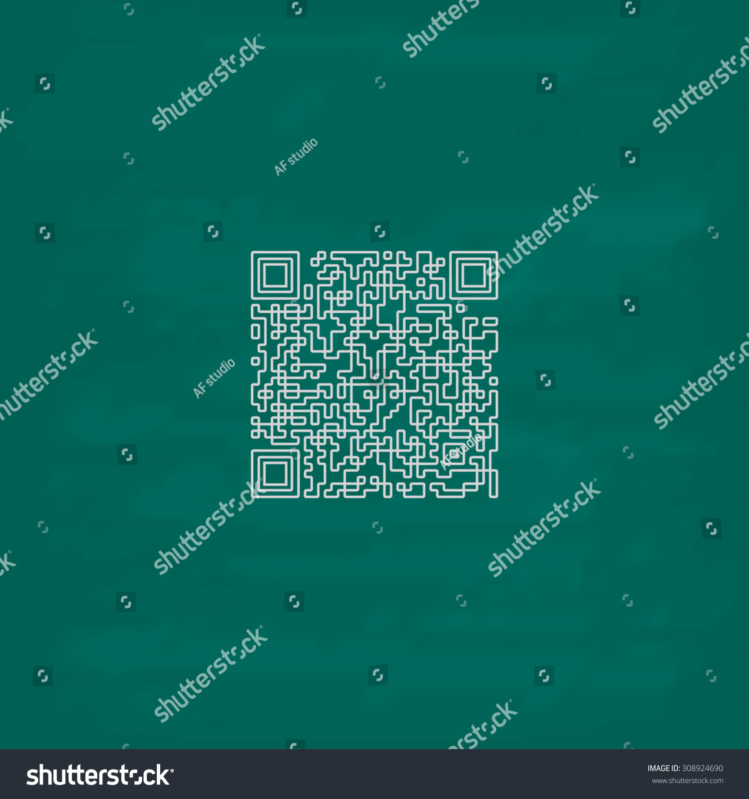 Qr Code Outline Vector Icon Imitation Stock Vector (Royalty Free
