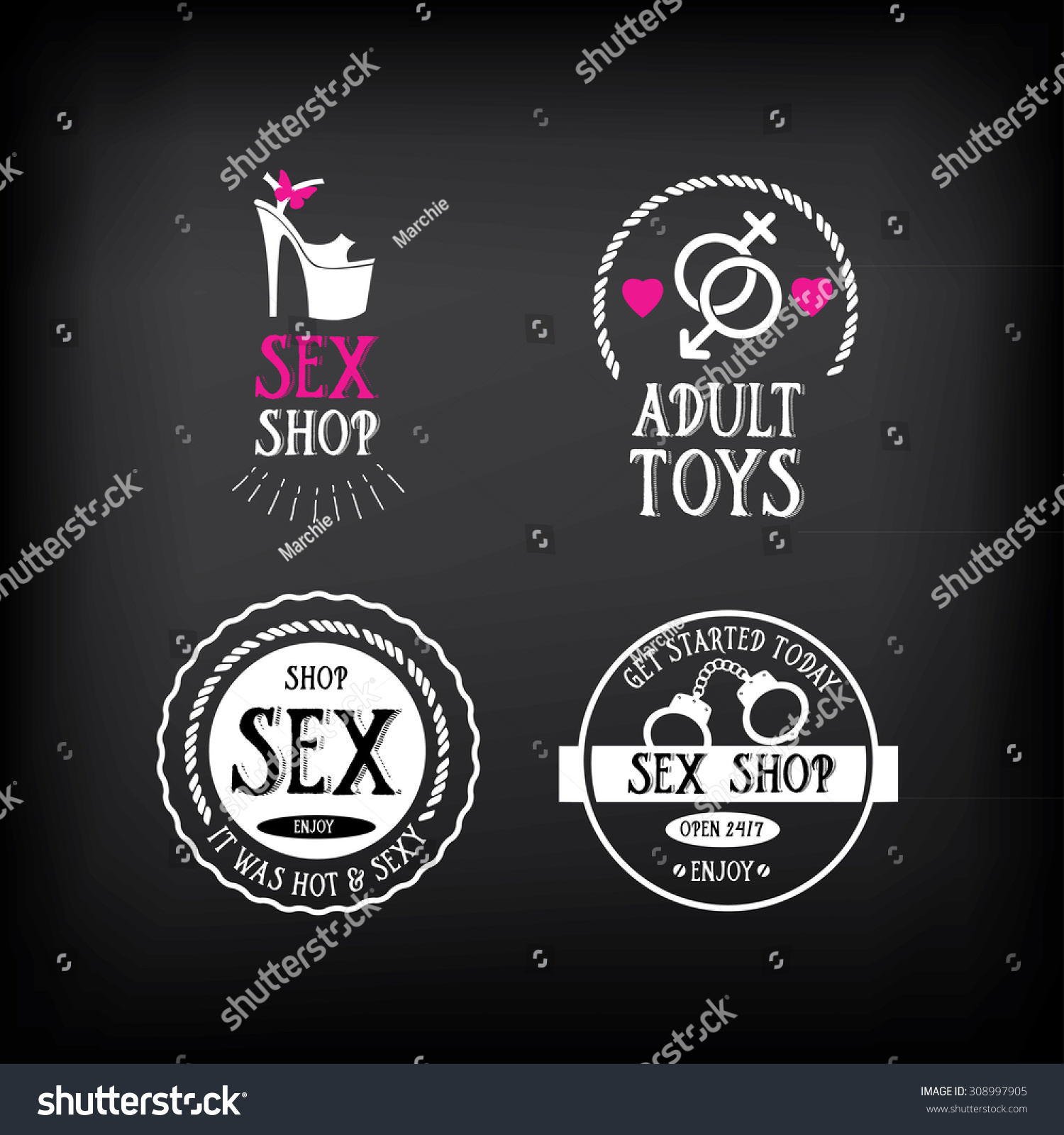 Sex Shop Logo Badge Design Stock Vector Royalty Free 308997905 Shutterstock 0264