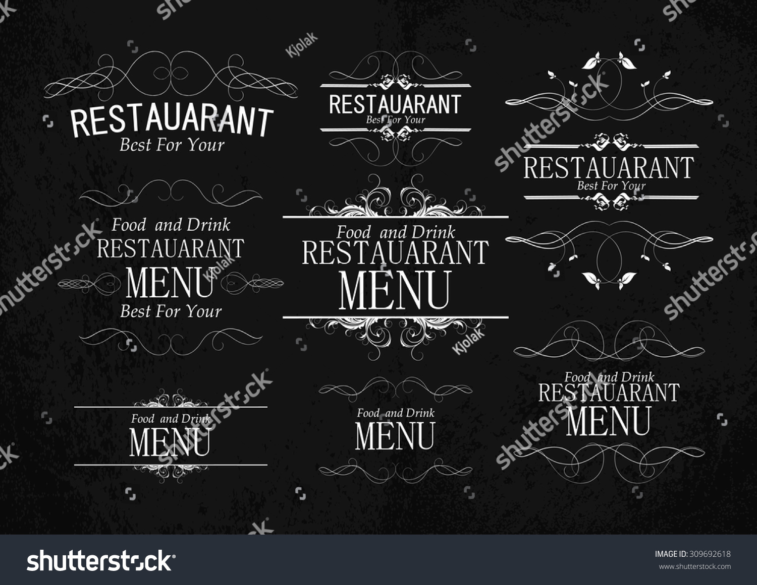 Set Templates Restaurant Menu Stock Vector (Royalty Free) 309692618
