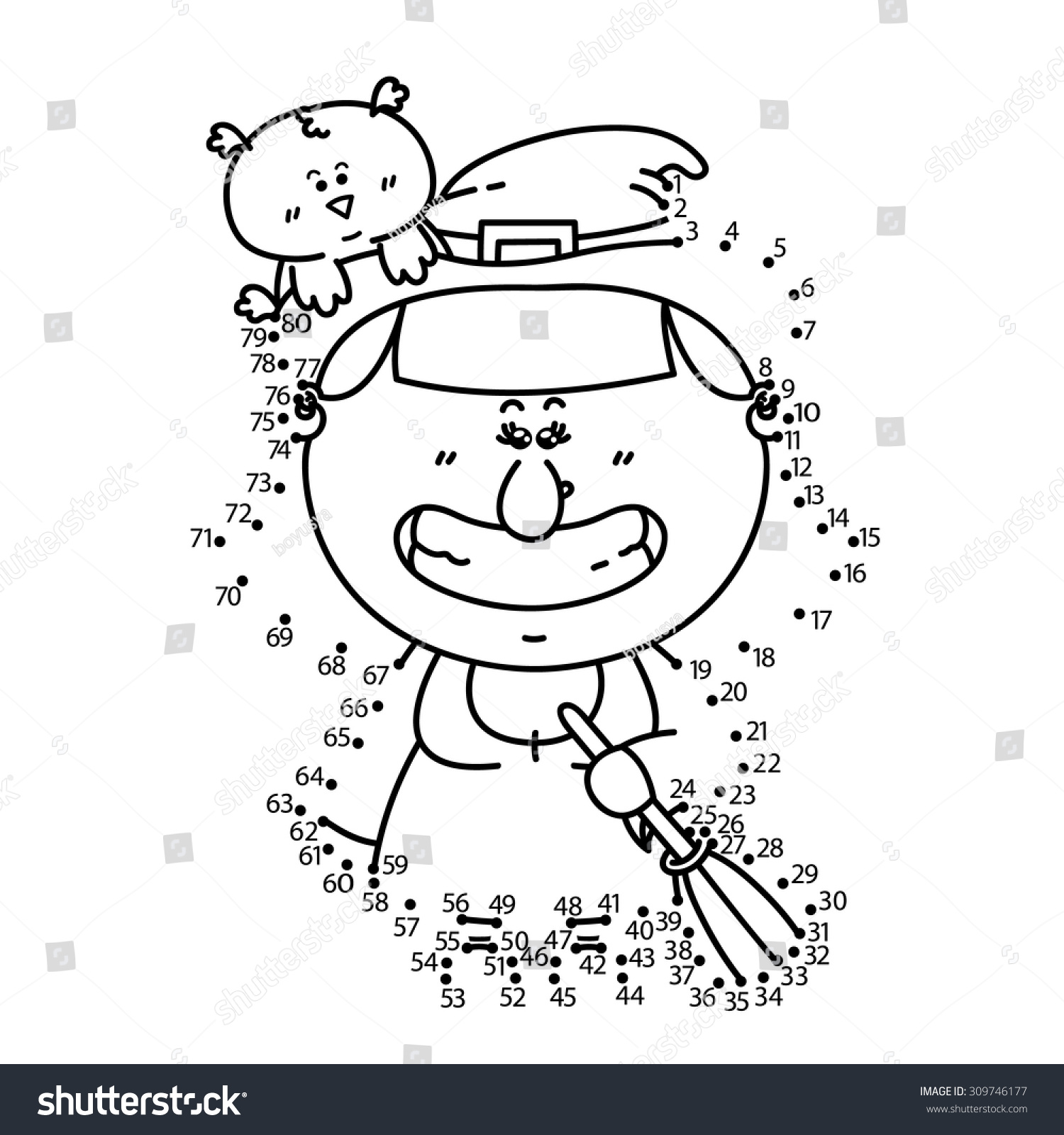 Dot Dot Witch Game Vector Illustration Stock Vector (Royalty Free ...