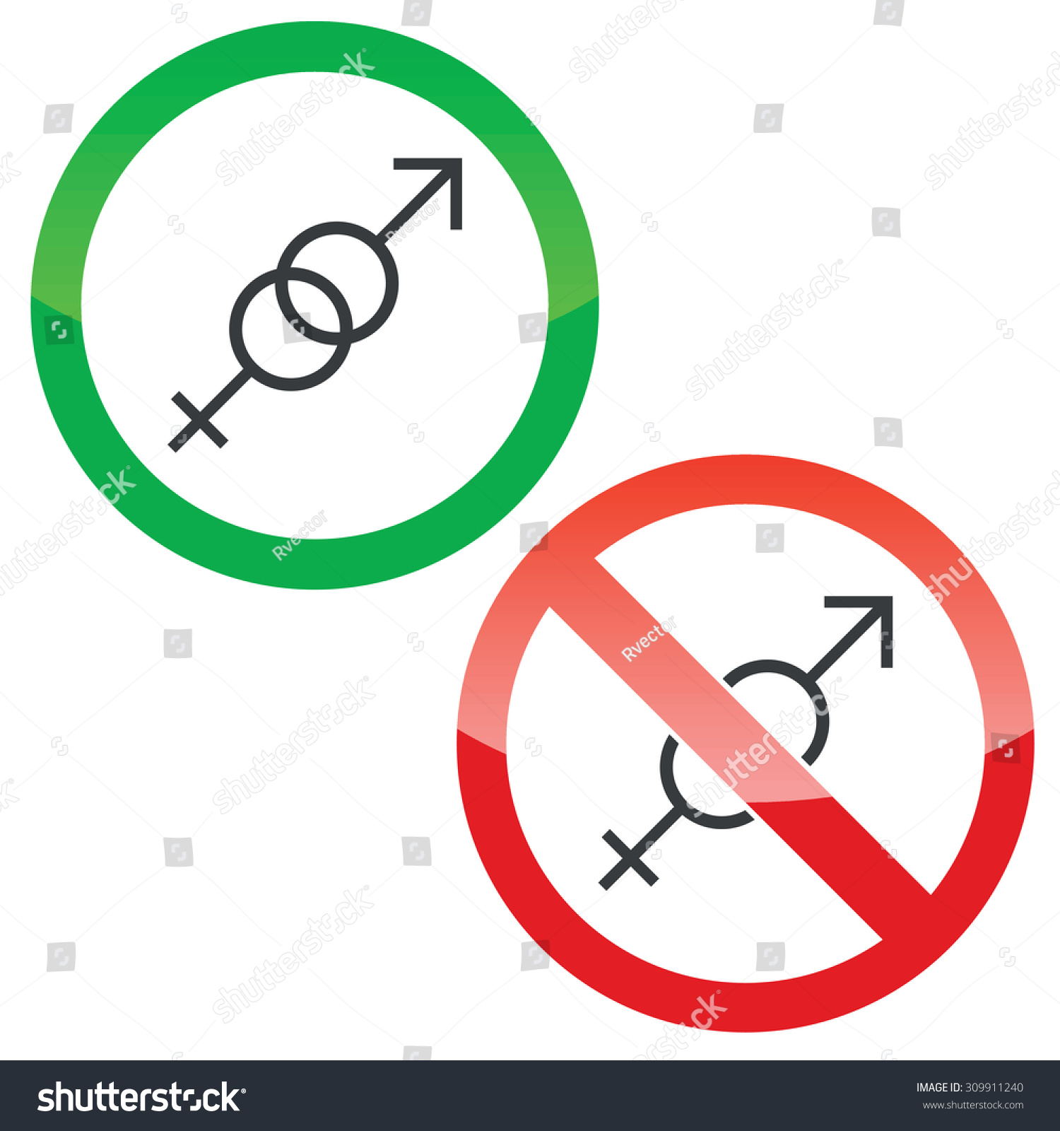 Allowed Forbidden Signs Gender Symbols Isolated Stock Illustration 309911240 Shutterstock 