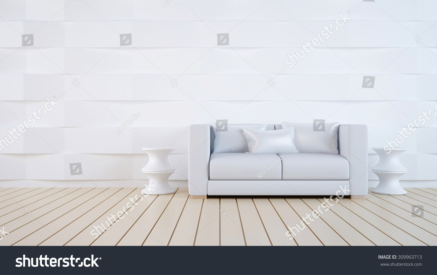 3d Black White Elevation Perspective Interior Stock Illustration ...