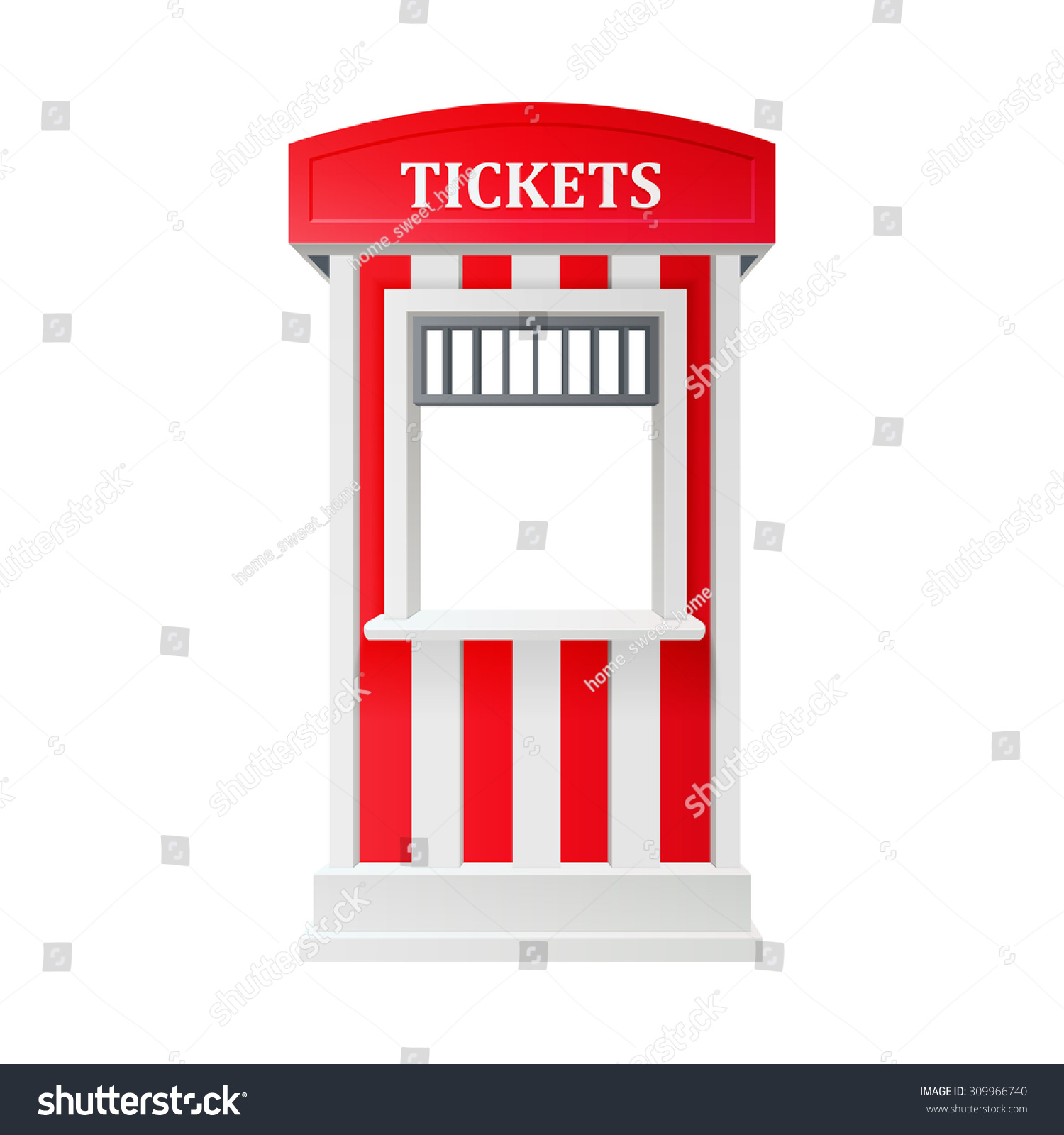 Red Carnival Information Ticket Booth Isolated Stock Vector (Royalty Free) ...
