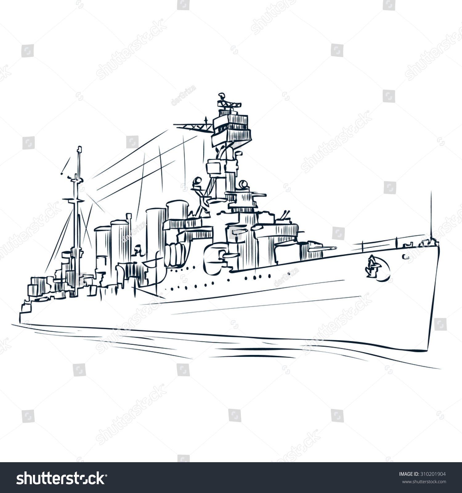 Эскиз военного корабля
