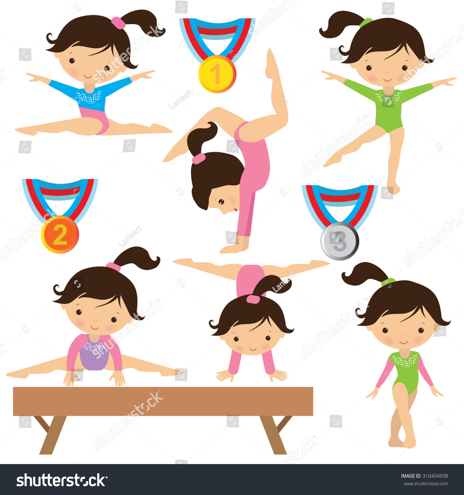 Художественная гимнастика дети вектор