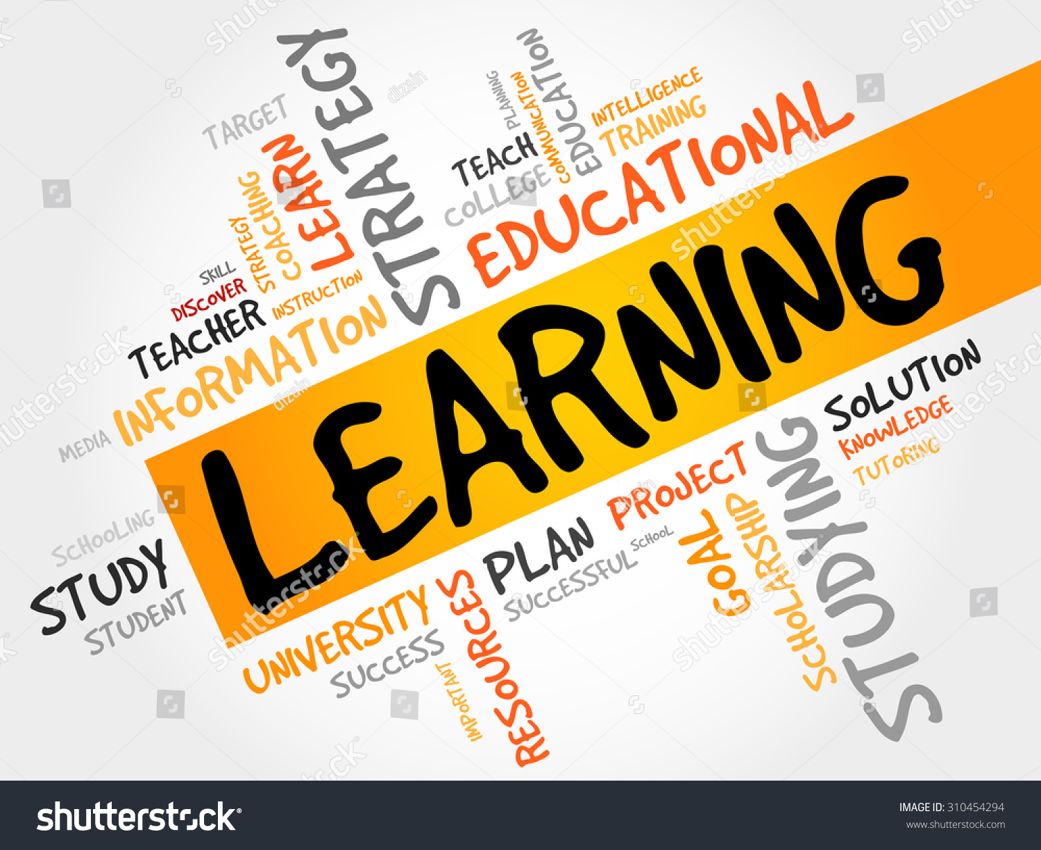 Learning Word Cloud Business Concept Stock Vector (Royalty Free ...