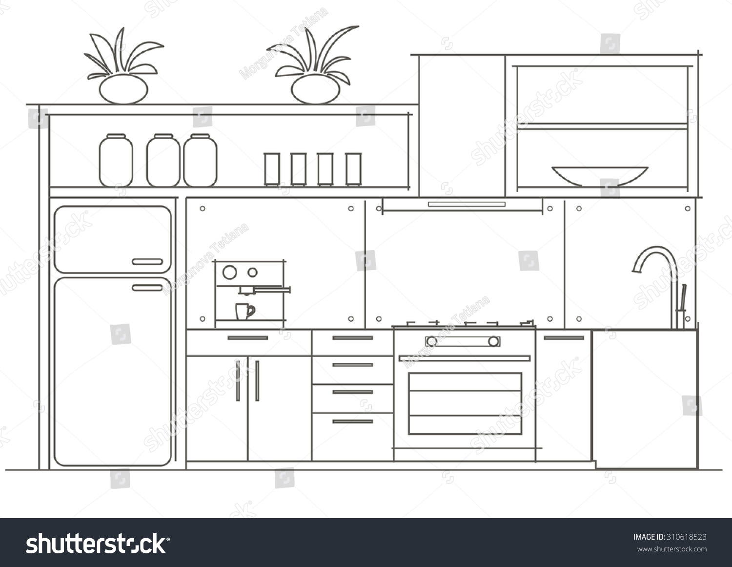 Холодильник чертеж вид спереди