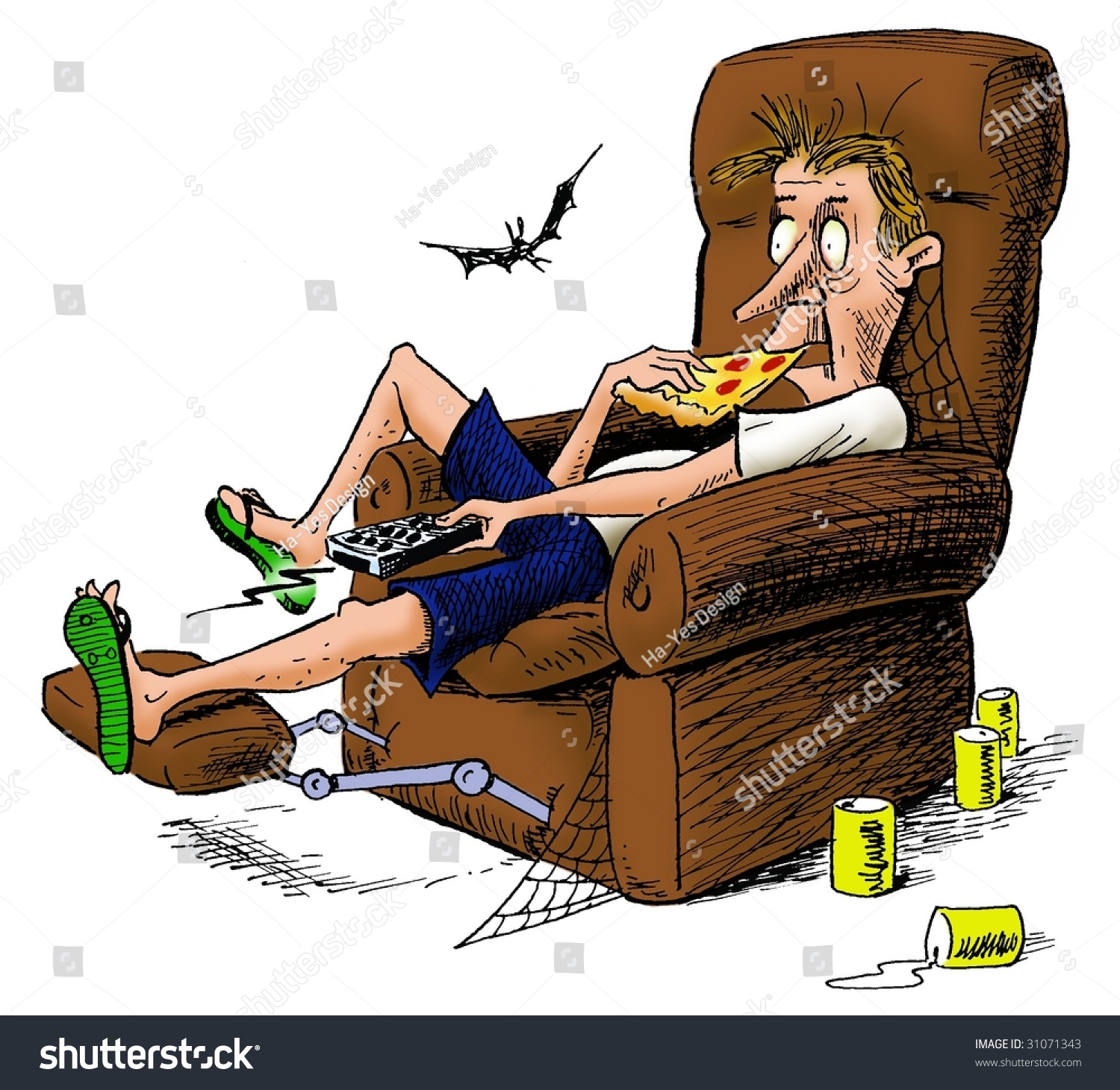 lazy person watching tv