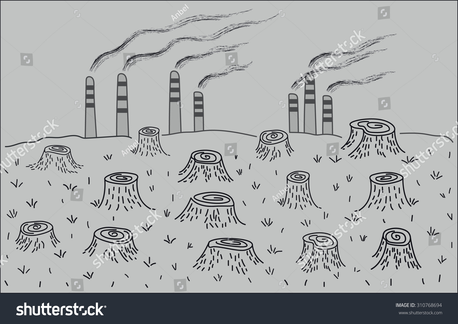 Иллюстрацию загрязнения окружающей среды. Легко