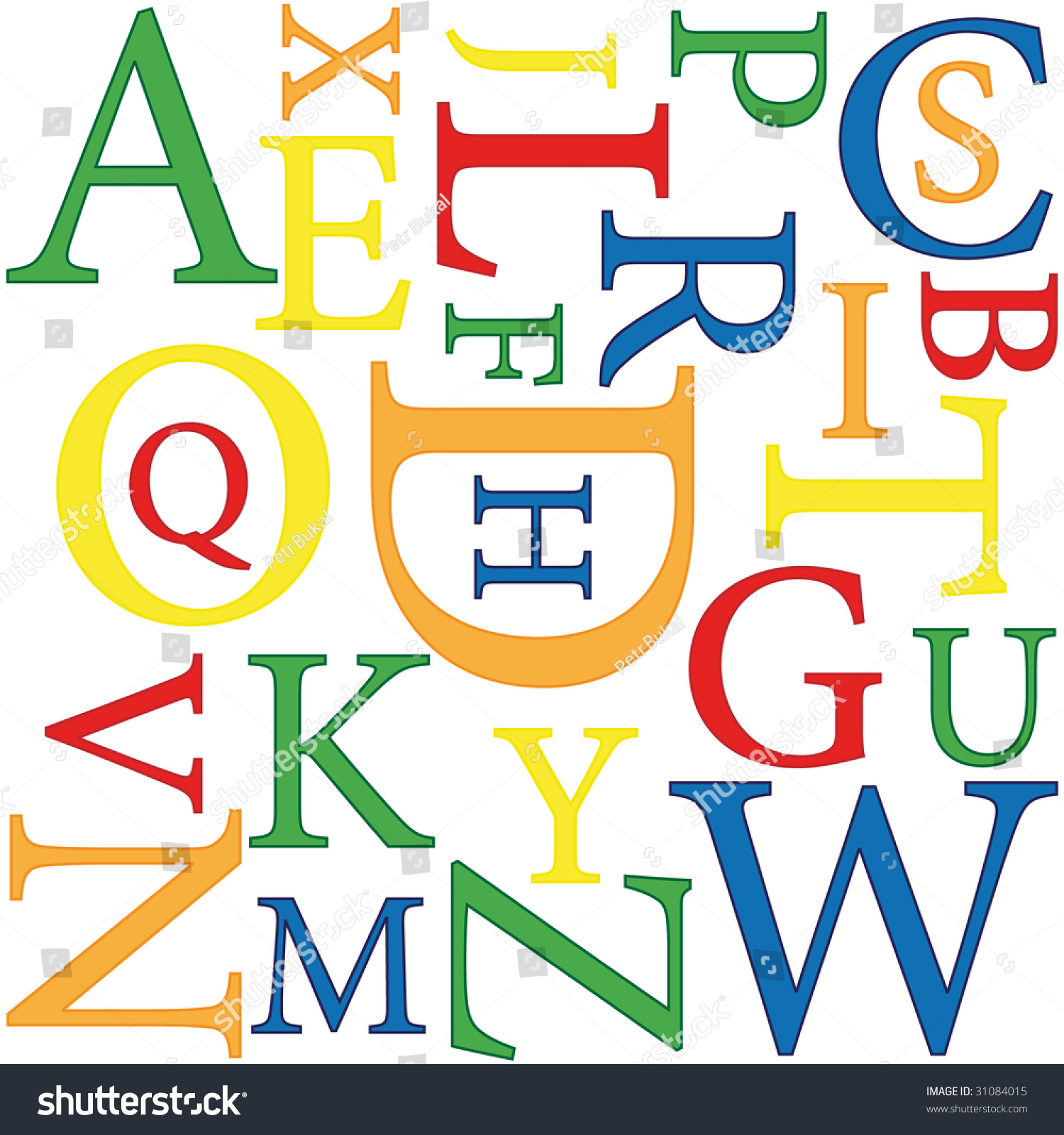 Color Alphabet Background On White Vector Stock Vector (Royalty Free ...