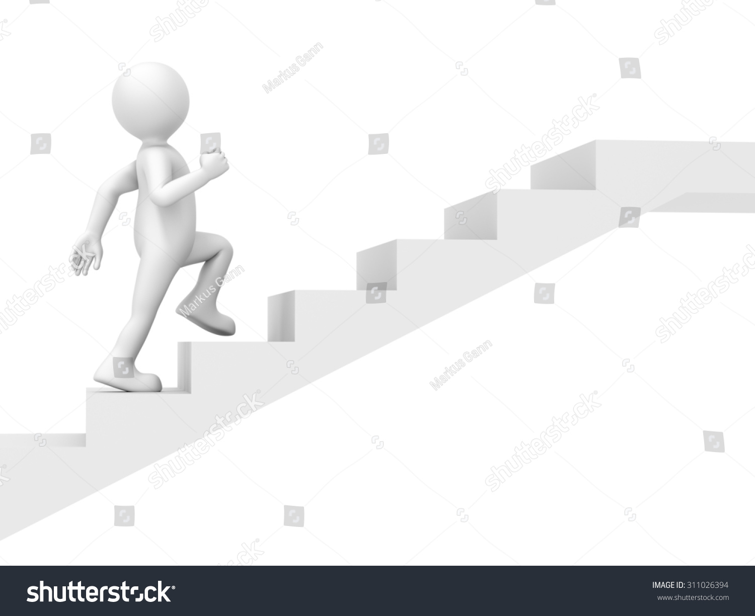 Человечек идет по лестнице
