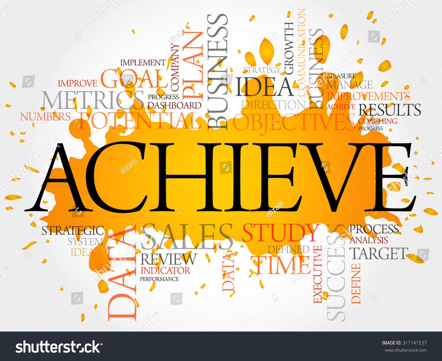 Achieve Word Cloud Business Concept Stock Vector Royalty Free 311141537 Shutterstock