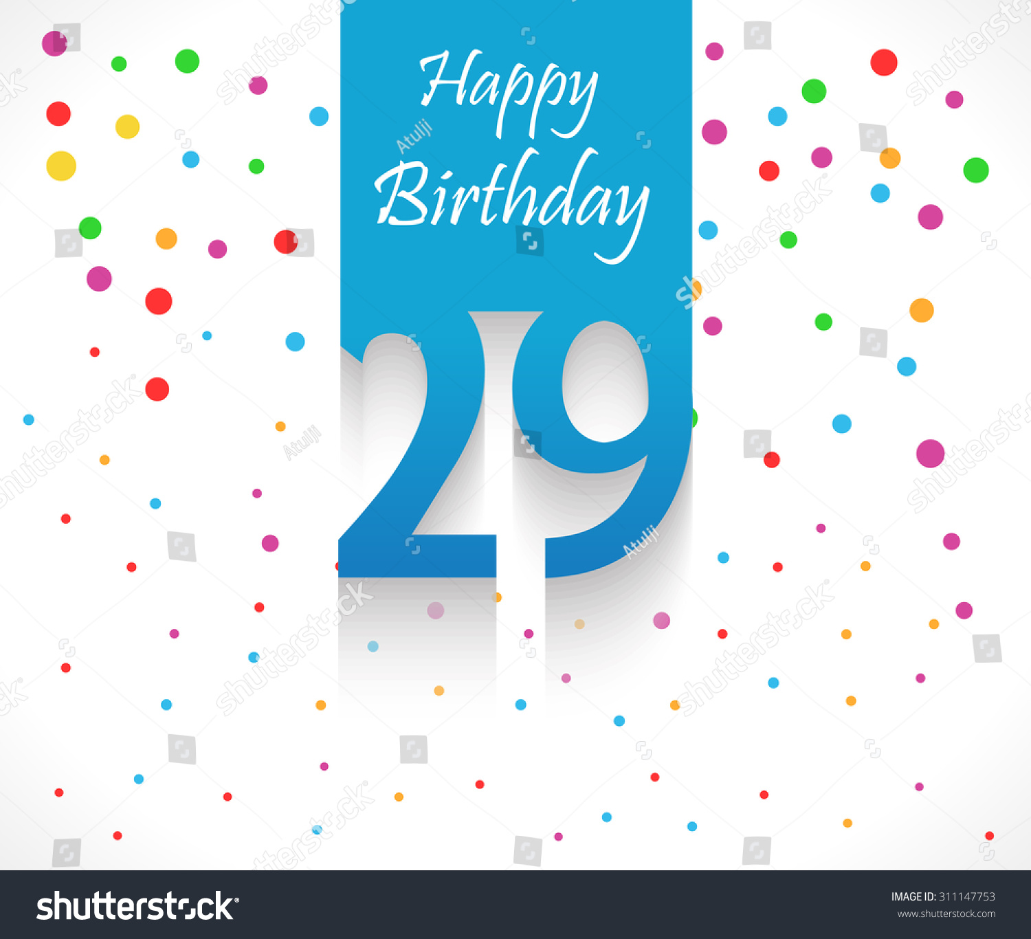 29 Years Happy Birthday Background Card Stock Vector (Royalty Free ...