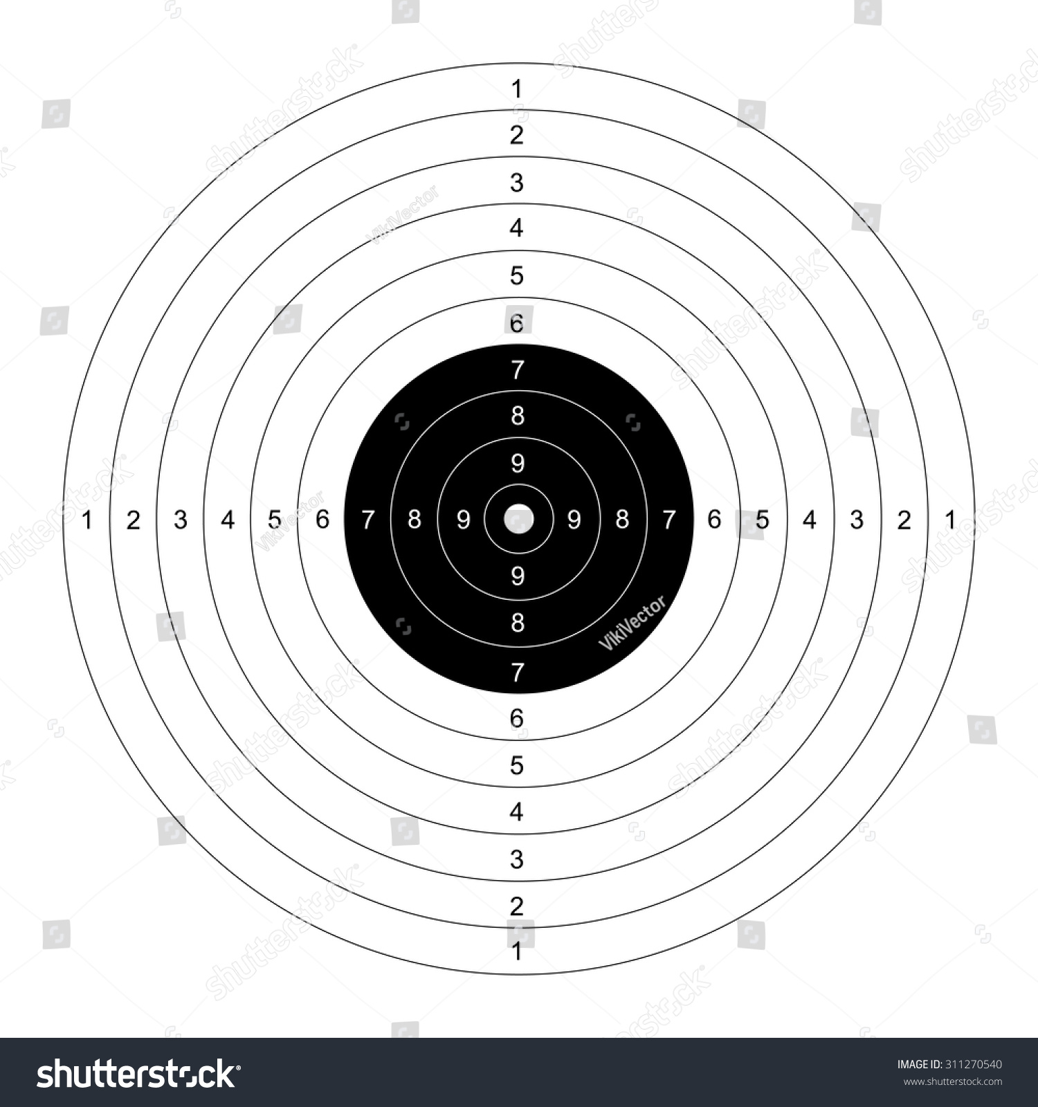 Blank Template Sport Target Shooting Competition Stock Vector (Royalty ...