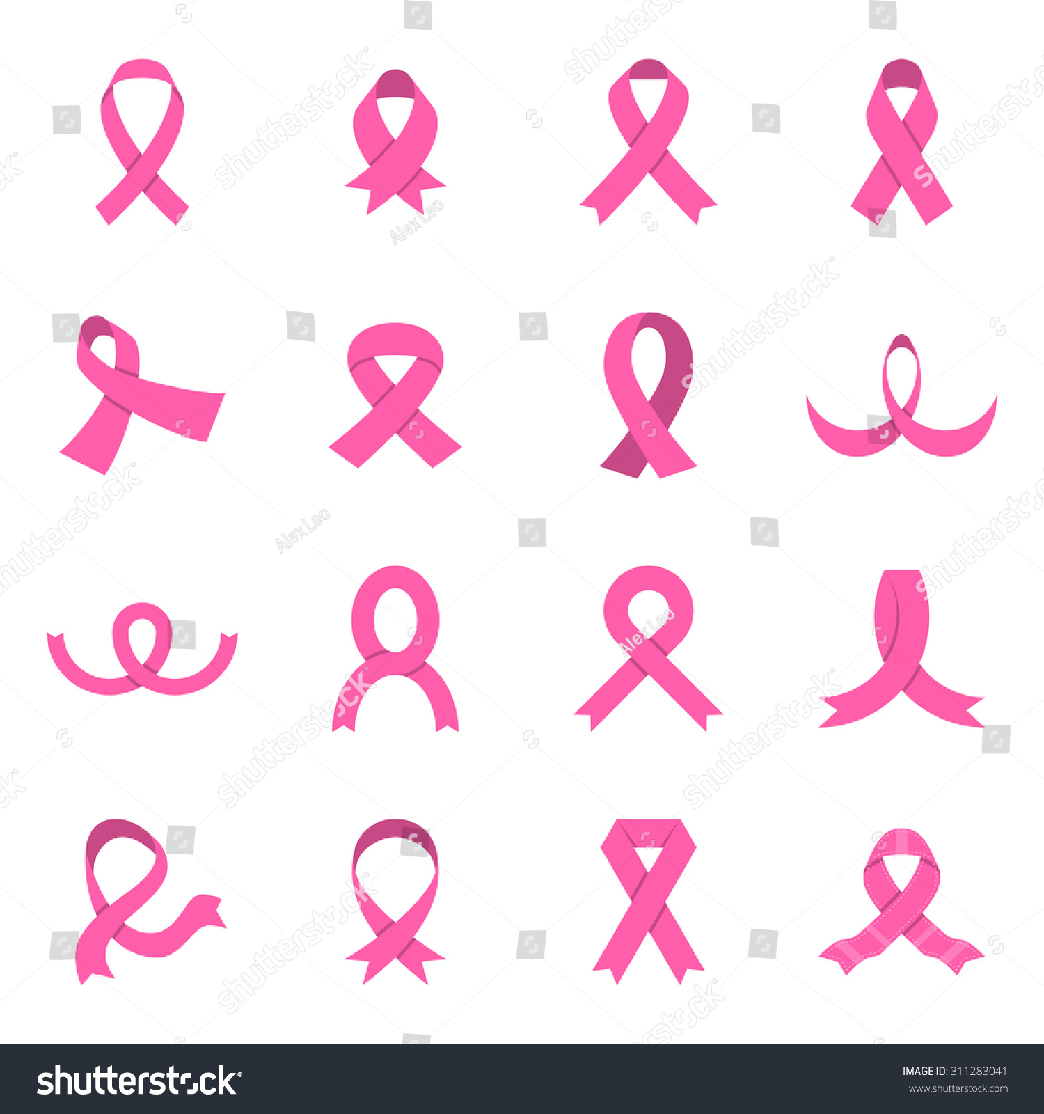 Pink Ribbon Icons Breast Cancer Awareness เวกเตอร์สต็อก ปลอดค่าลิขสิทธิ์ 311283041 Shutterstock 4299