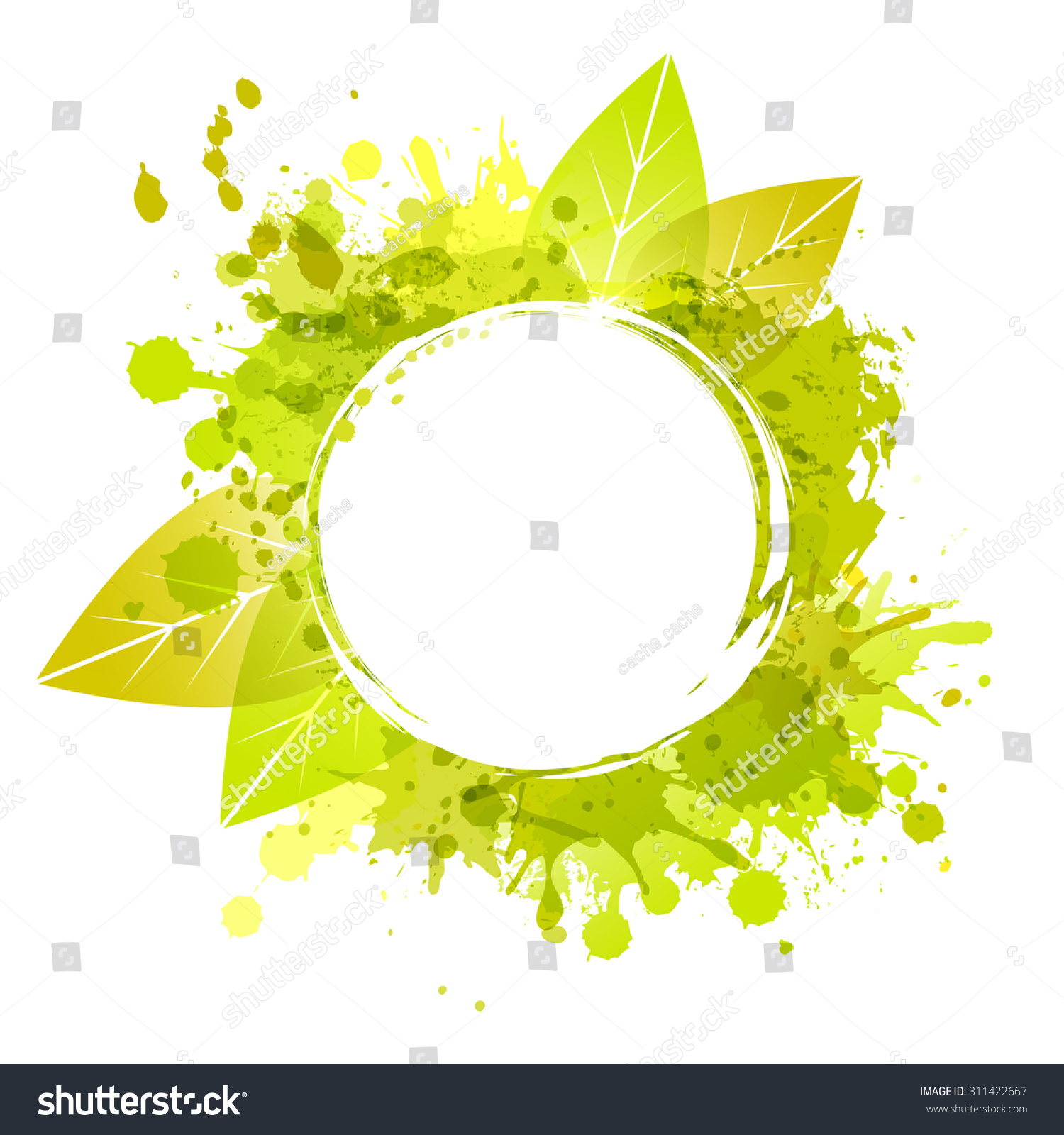 Frame Round Green Vector Background Leaves Stock Vector Royalty Free Shutterstock