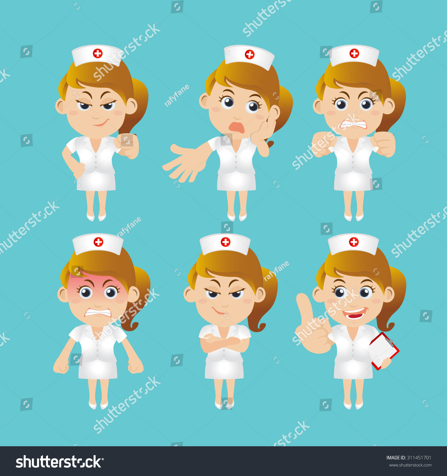 Nurse Different Poses Stock Vector Royalty Free 311451701 Shutterstock 4952