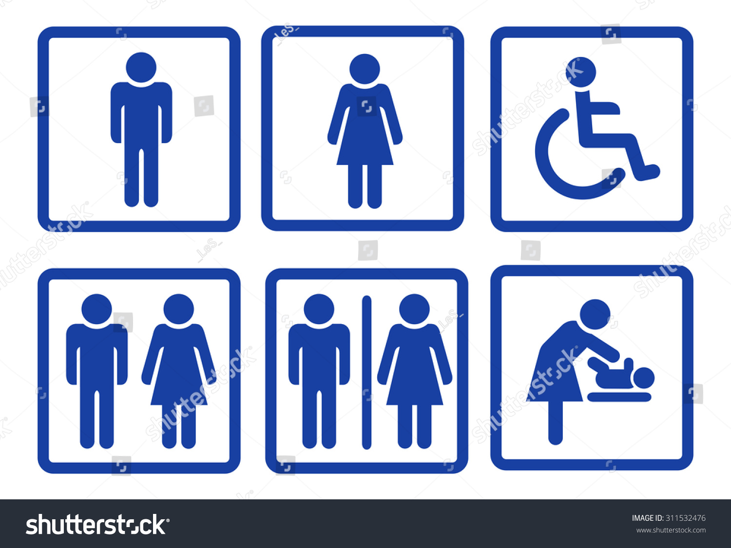 Blue Toilet Sign Man Sign Women Stock Vector (Royalty Free) 311532476 ...