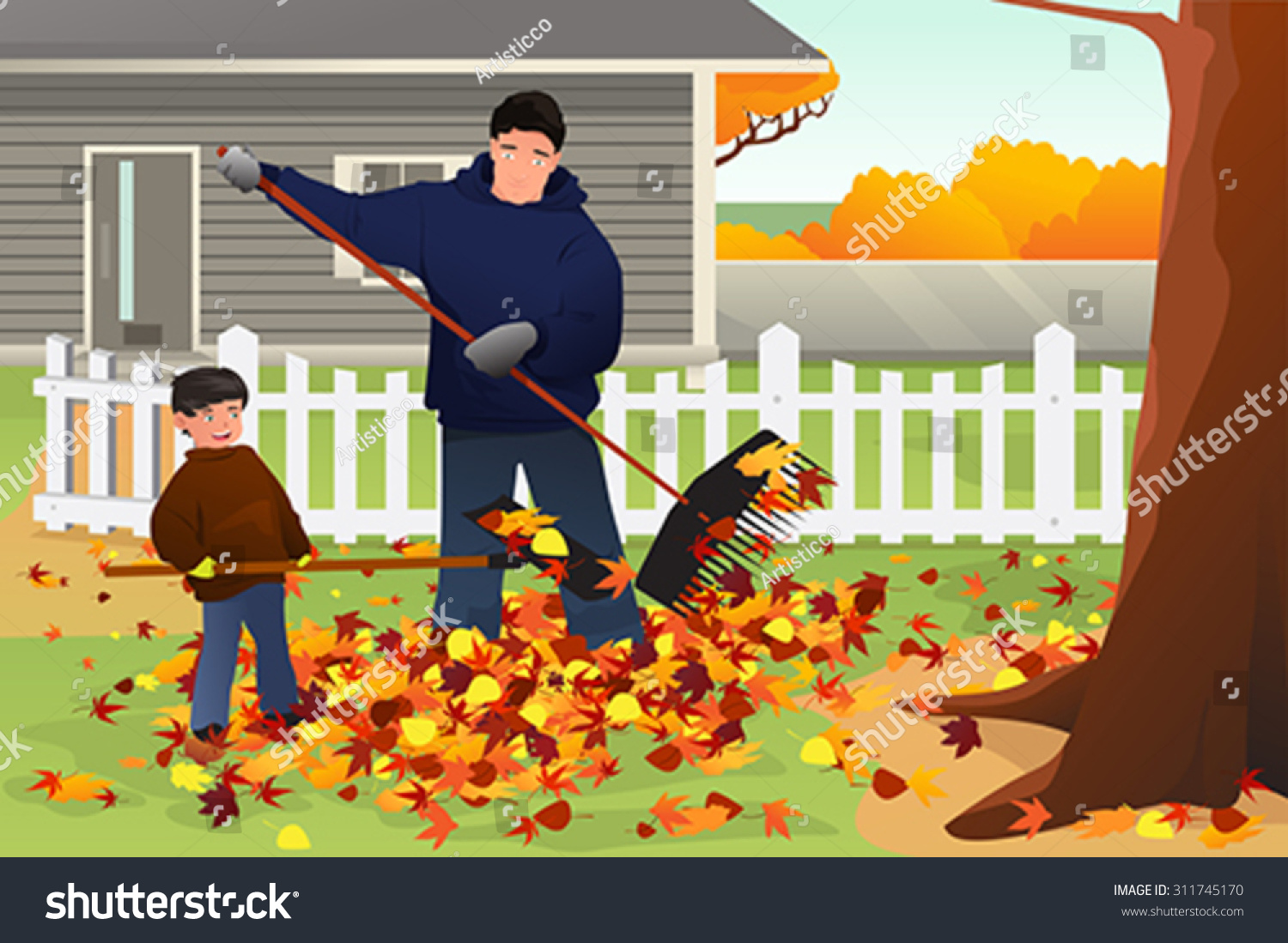 Игра папы помощники. Уборка листьев в саду. Уборка листьедля детей. Осенний труд. Дворник осенью для детей.