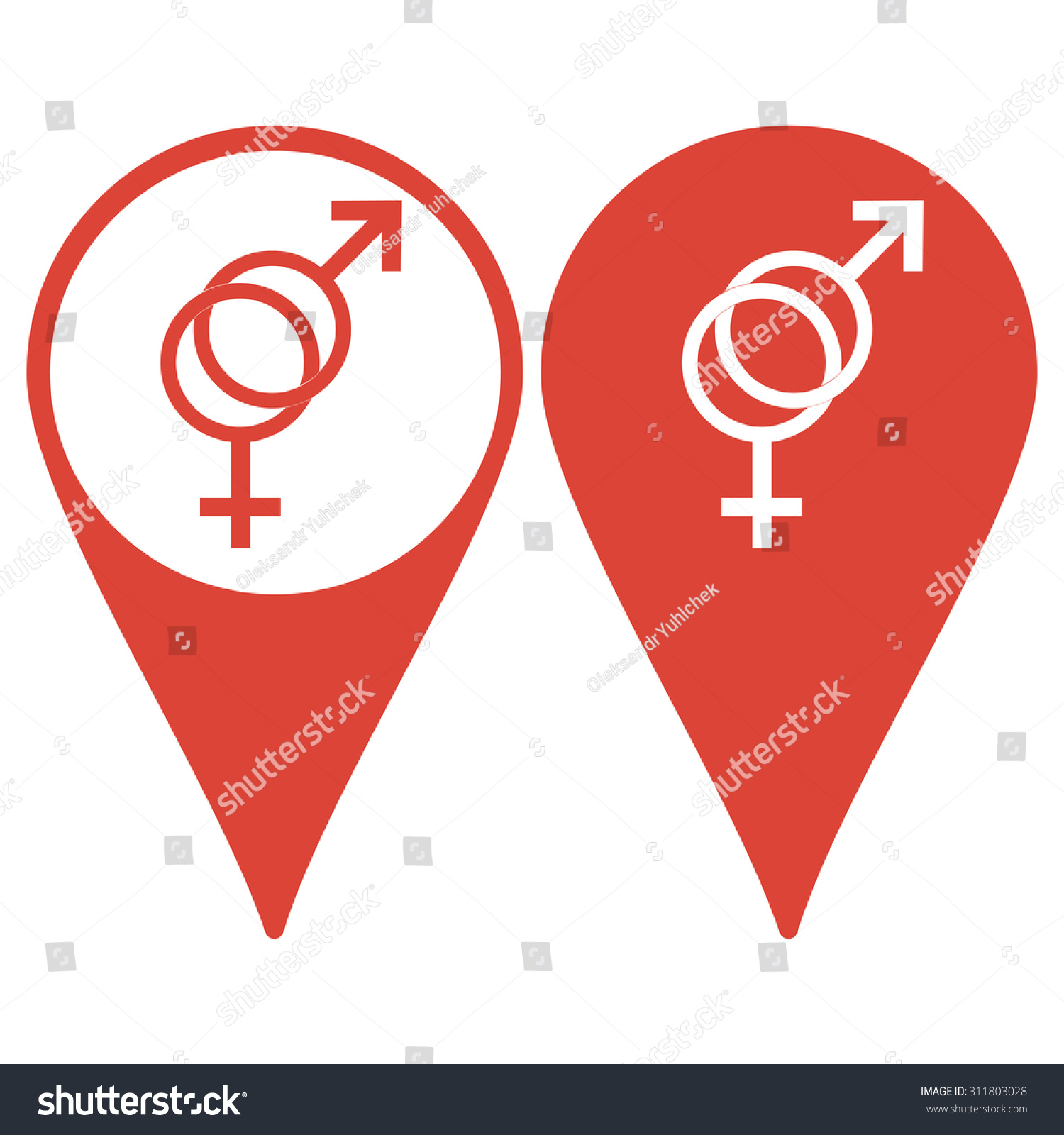 Map Pointer Male Female Sex Symbol Stock Vector Royalty Free 311803028 Shutterstock 2563