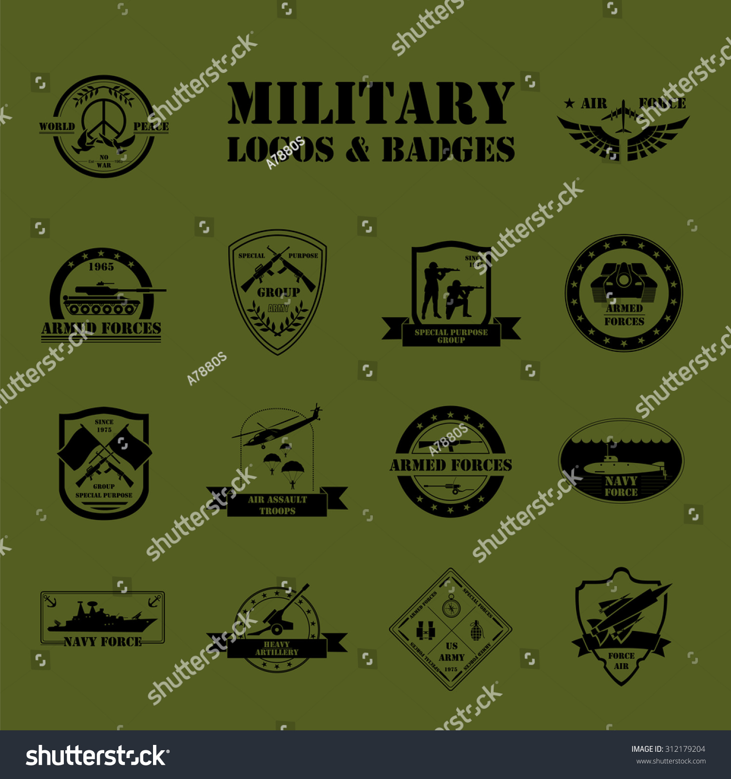 Military Armored Vehicles Logos Badges Graphic Stock Vector (Royalty ...