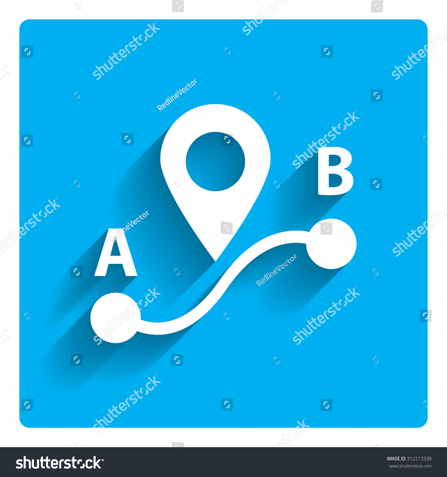 Icon Route Point Point B Map Stock Vector (Royalty Free) 312213338 ...