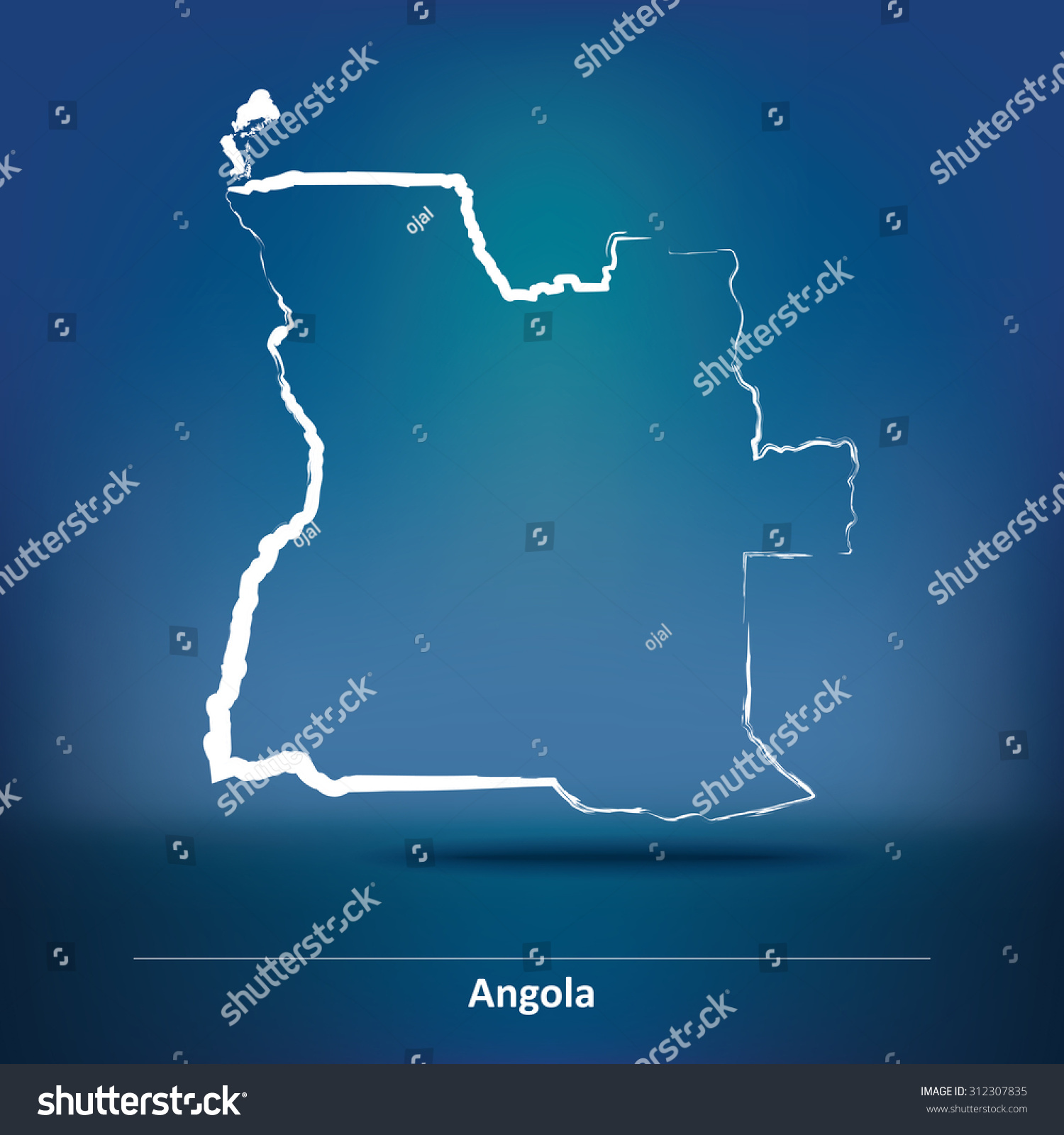 Doodle Map Angola Vector Illustration Stock Vector Royalty Free