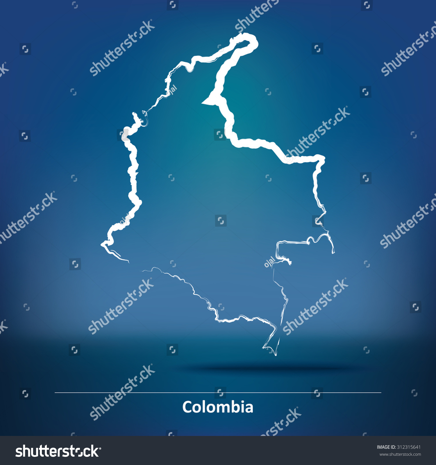 Doodle Map Colombia Vector Illustration Stock Vector Royalty Free Shutterstock