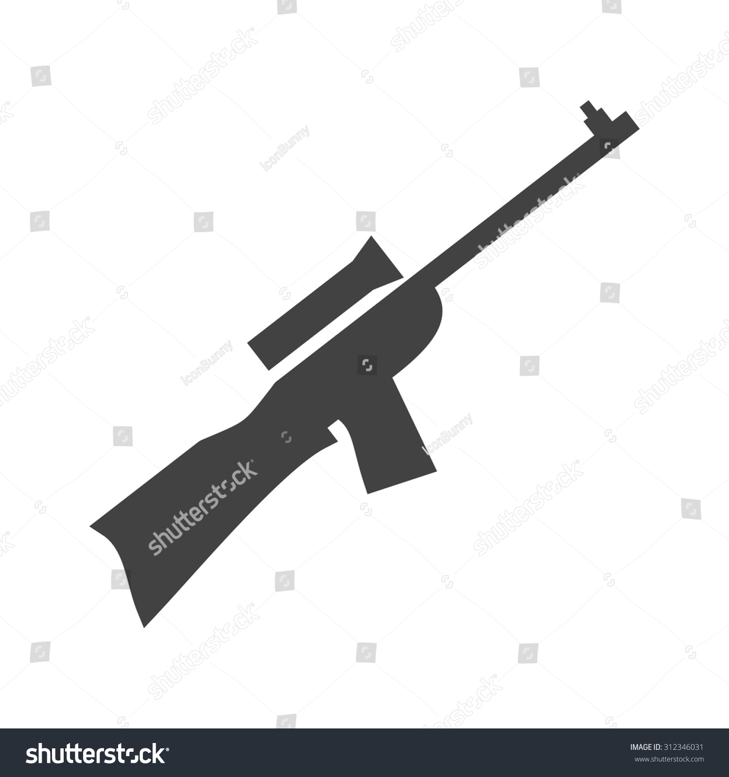 Sniper Military Rifle Icon Vector Image Stock Vector (royalty Free 