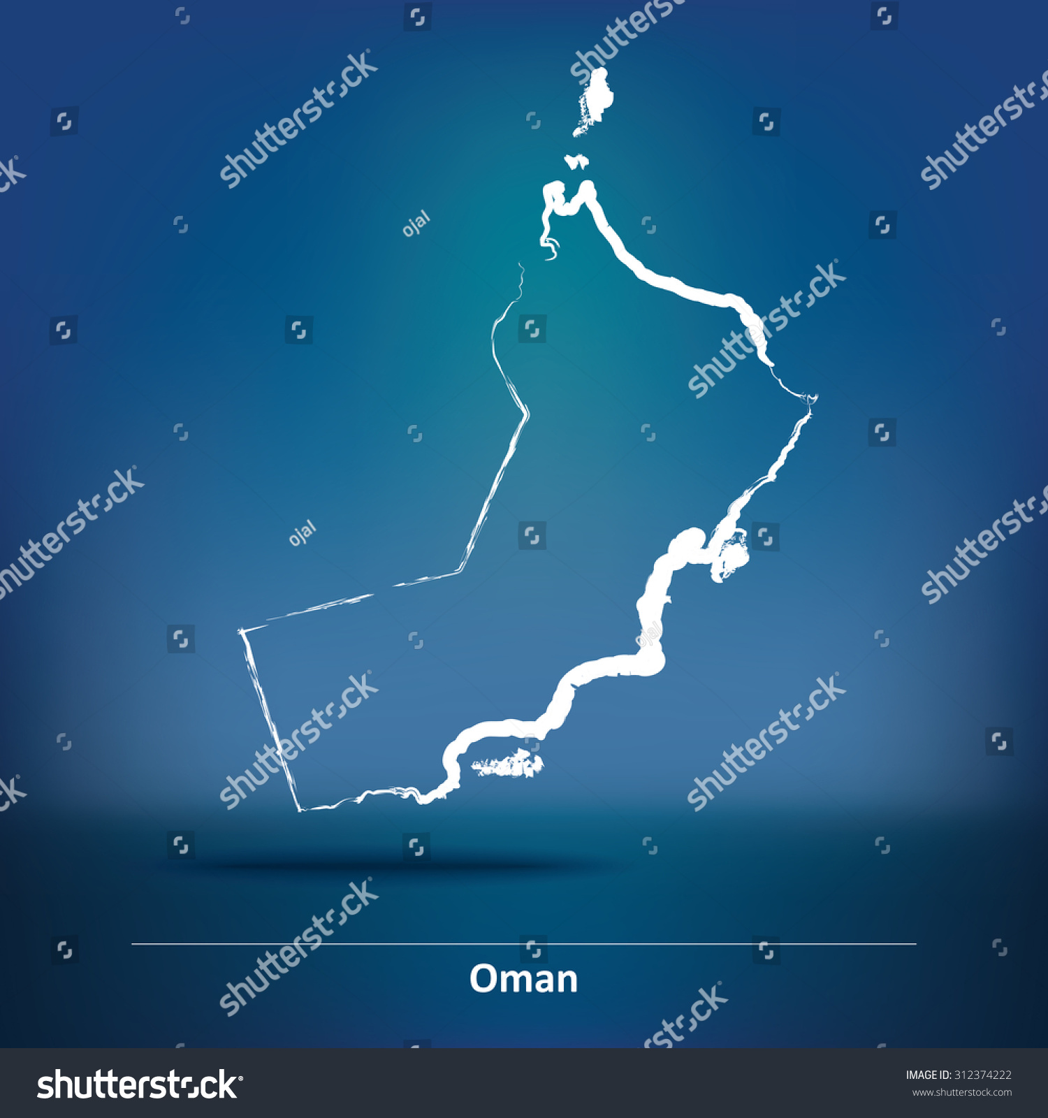 Doodle Map Oman Vector Illustration Stock Vector (Royalty Free ...