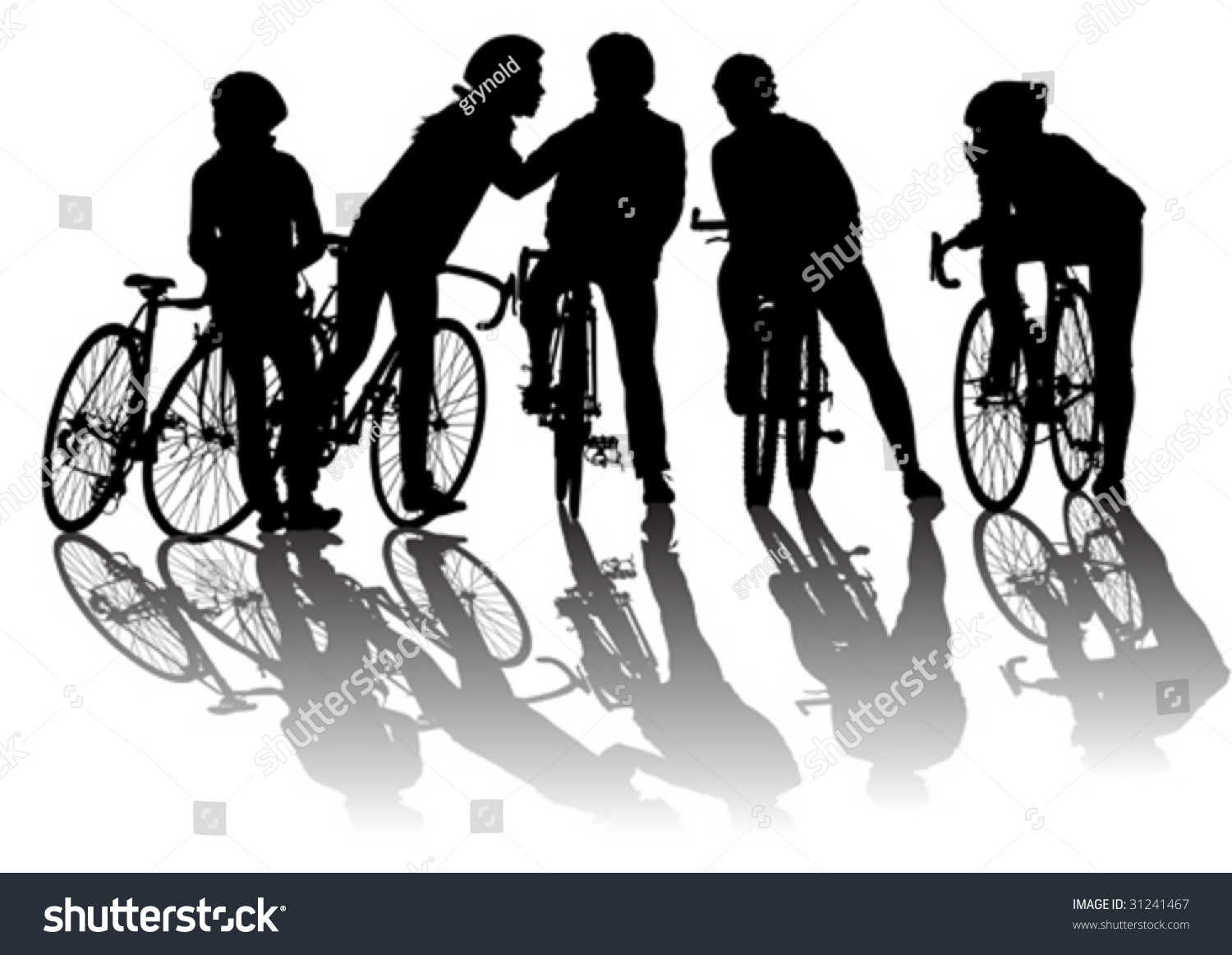 Vector Image Cyclists Silhouette On White Stock Vector Royalty Free Shutterstock