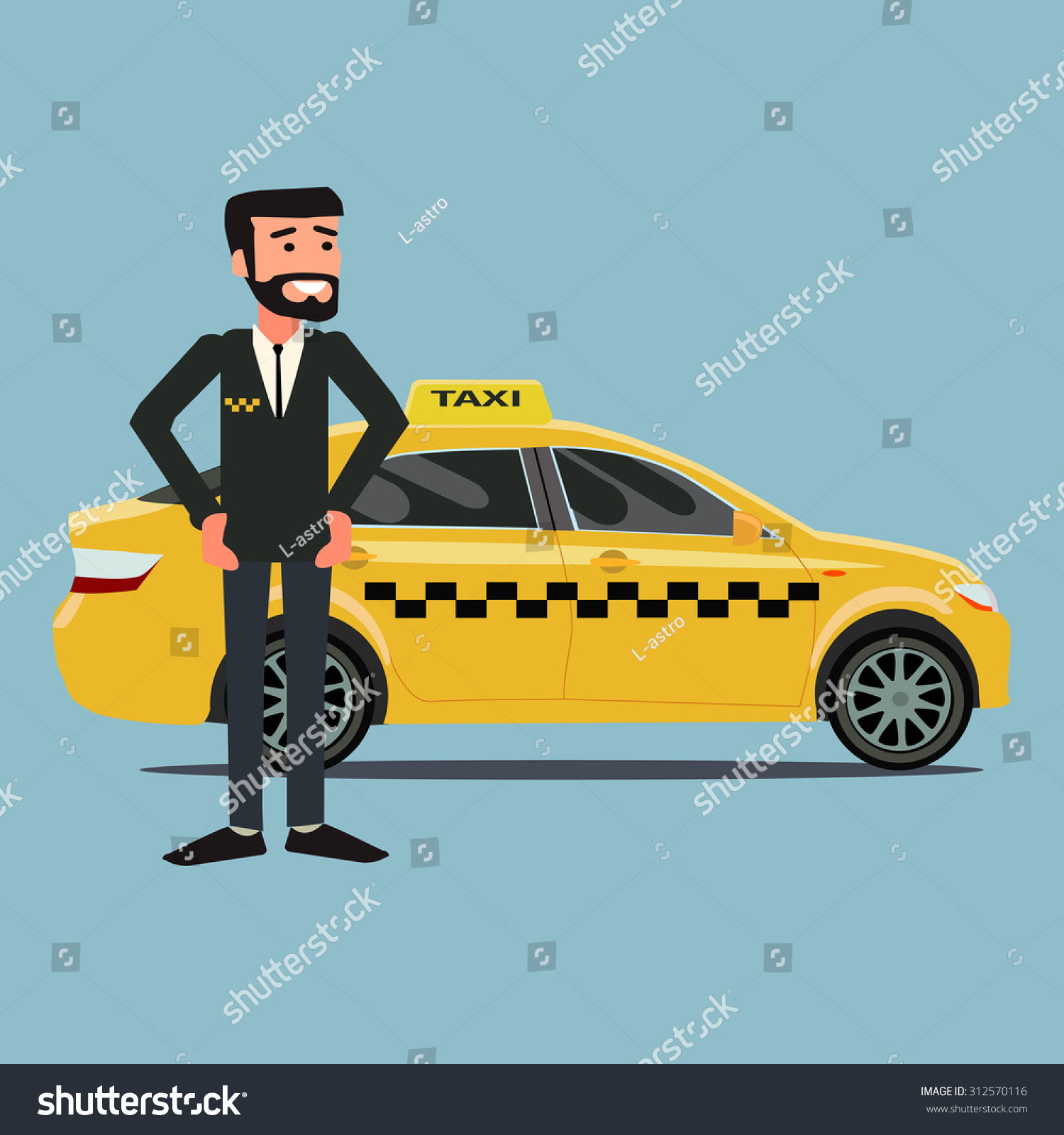 Нарисовать водителя такси