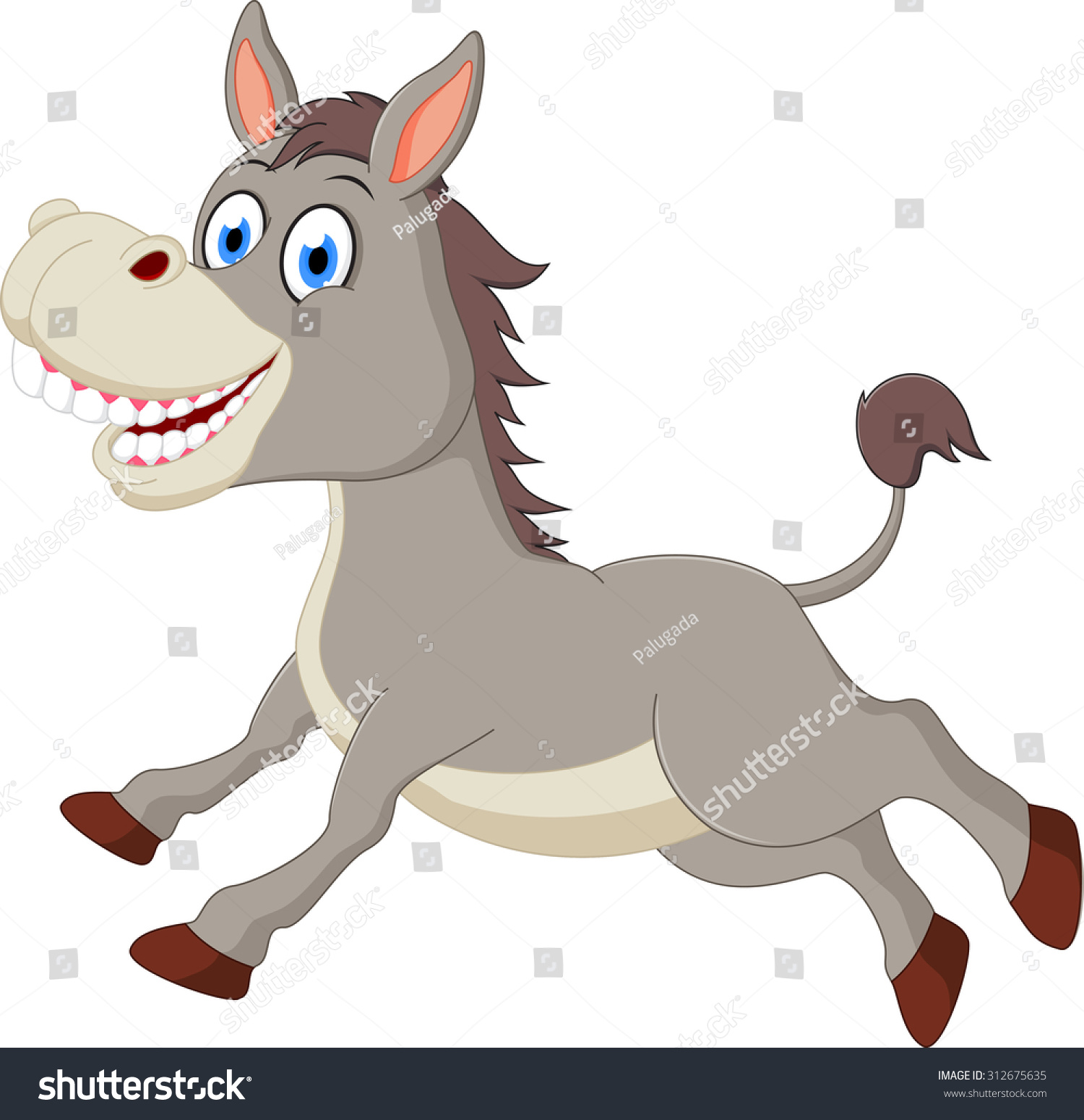 Happy Donkey Cartoon Stock Vector (Royalty Free) 312675635 | Shutterstock