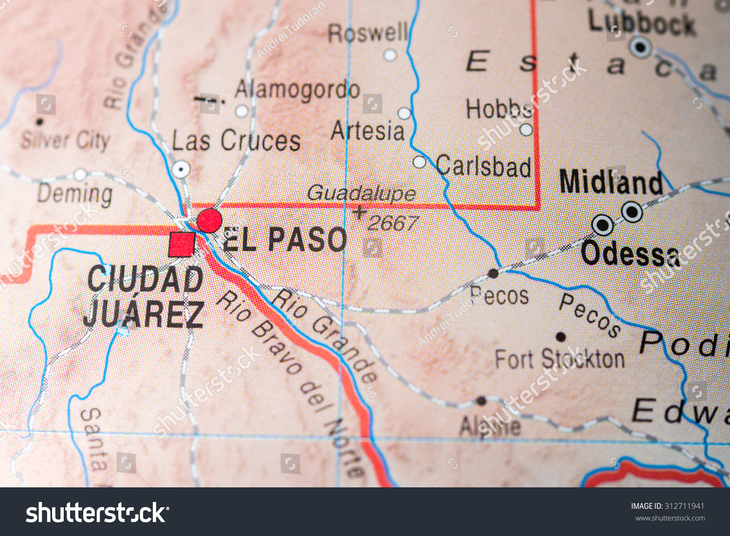 Map View El Paso Stock Photo 312711941 | Shutterstock