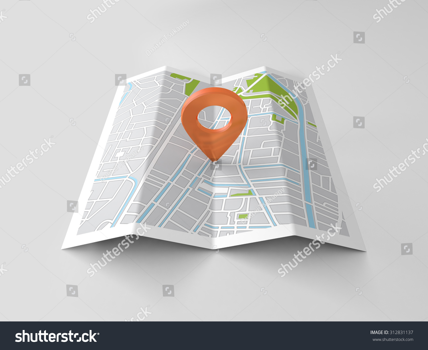 Orange Landmark On Map Stock Illustration 312831137 | Shutterstock