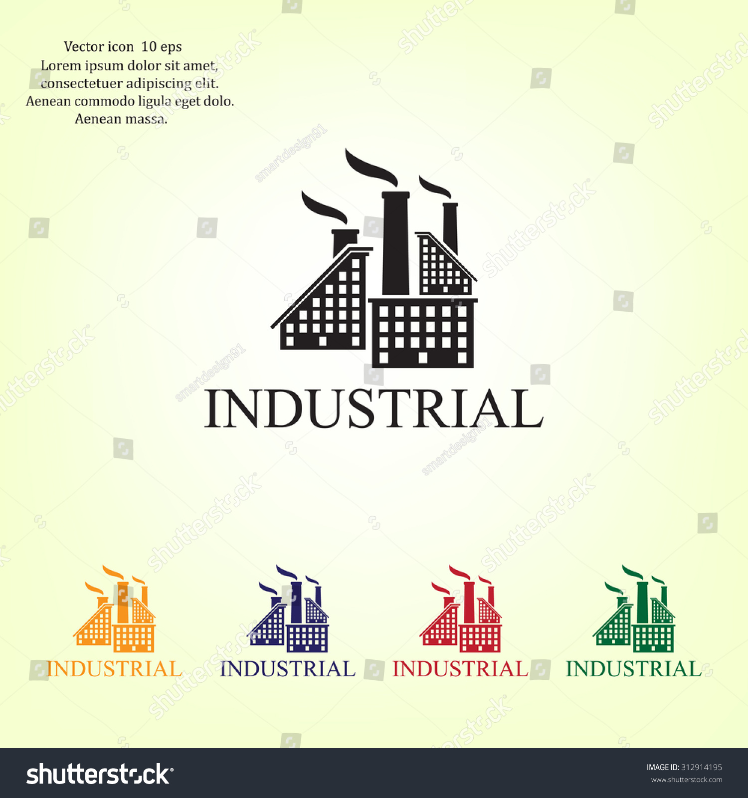 Industrial Building Factory Signs Symbols Stock Vector (Royalty Free ...