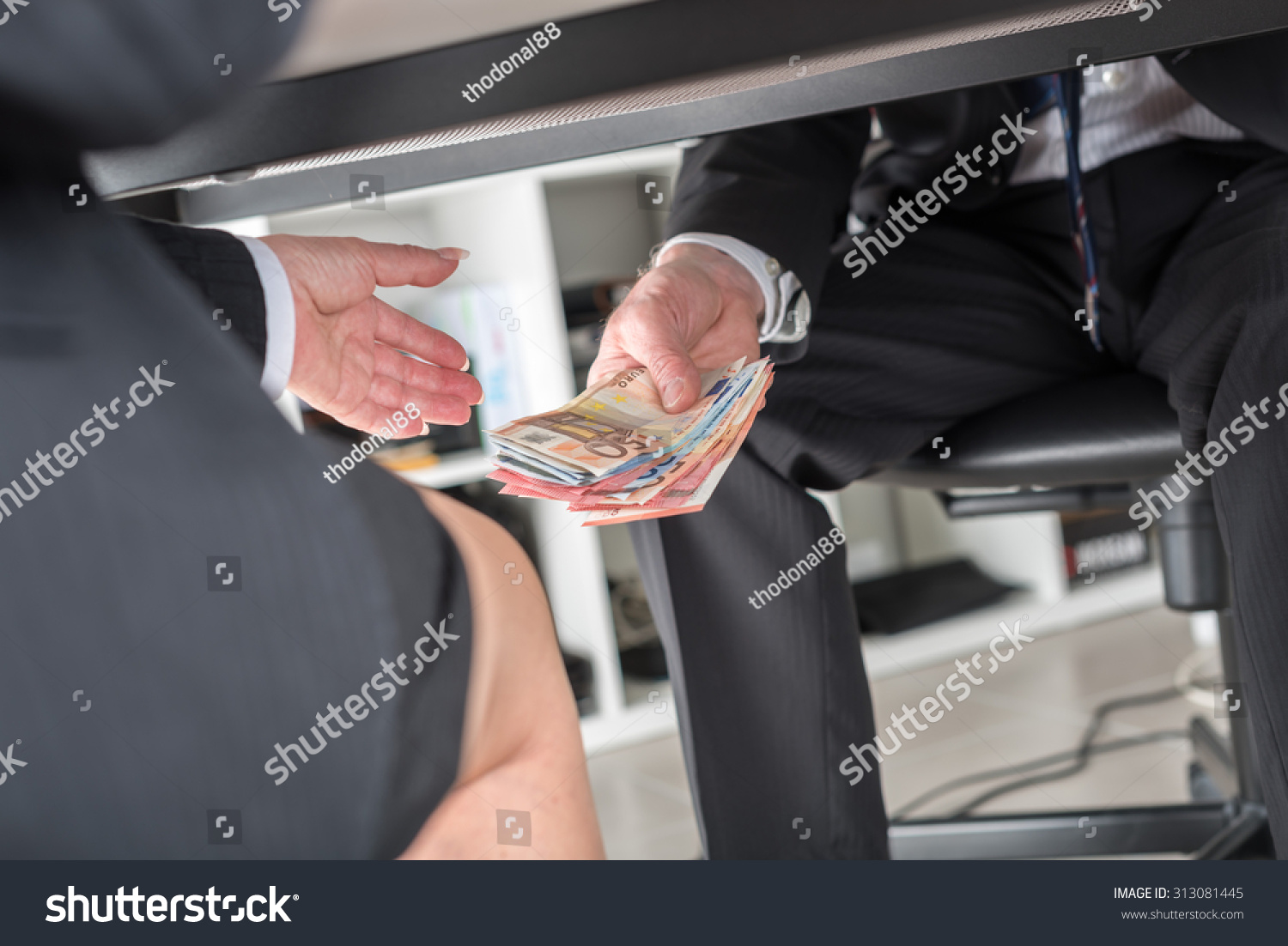 Businessman Giving Money Under Table Stock Photo 313081445 | Shutterstock