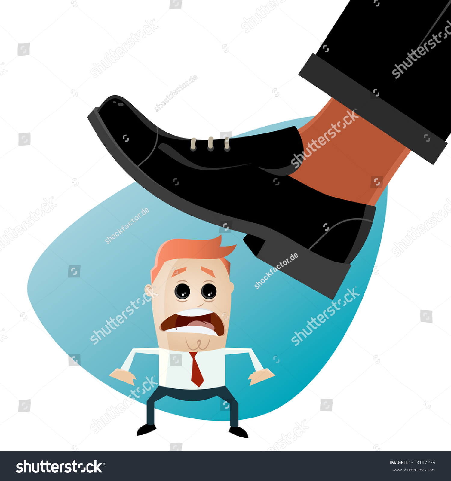 Funny Businessman Danger Beneath Huge Shoe Stock Vector (Royalty Free ...