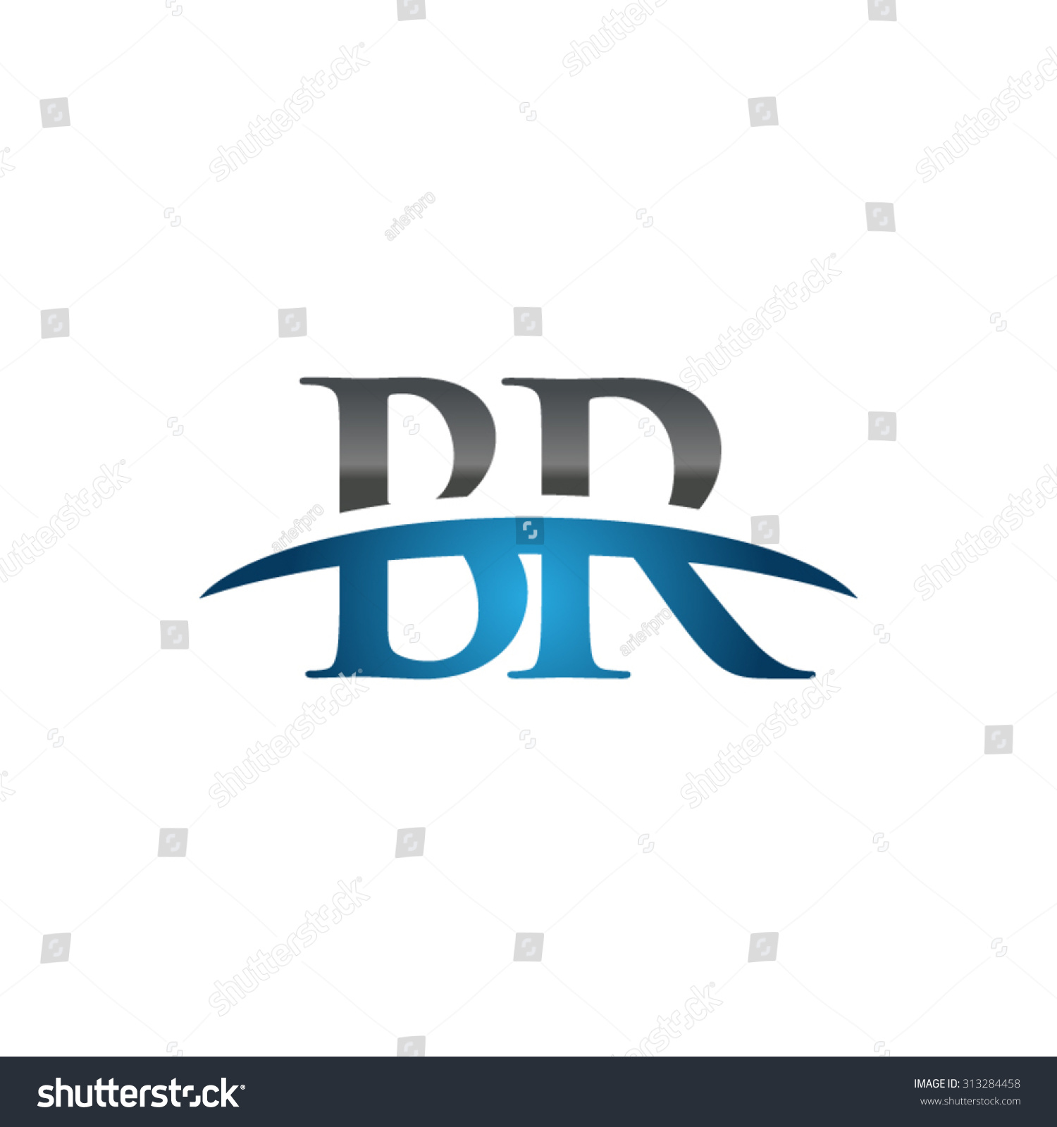 Br Initial Company Blue Swoosh Logo Stock Vector (Royalty Free ...