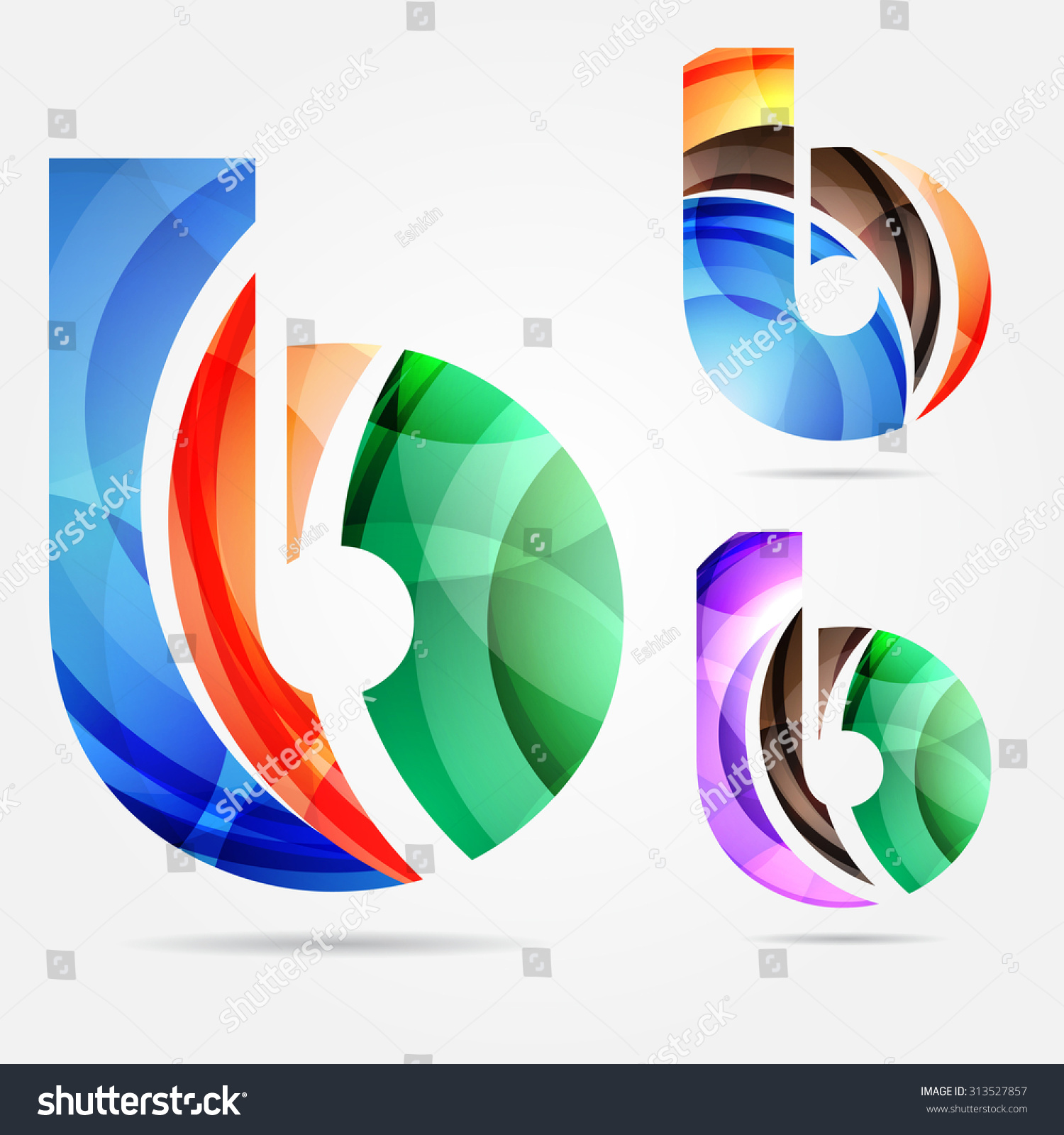 Collection Letter B Logos Design Elements Stock Vector (Royalty Free ...