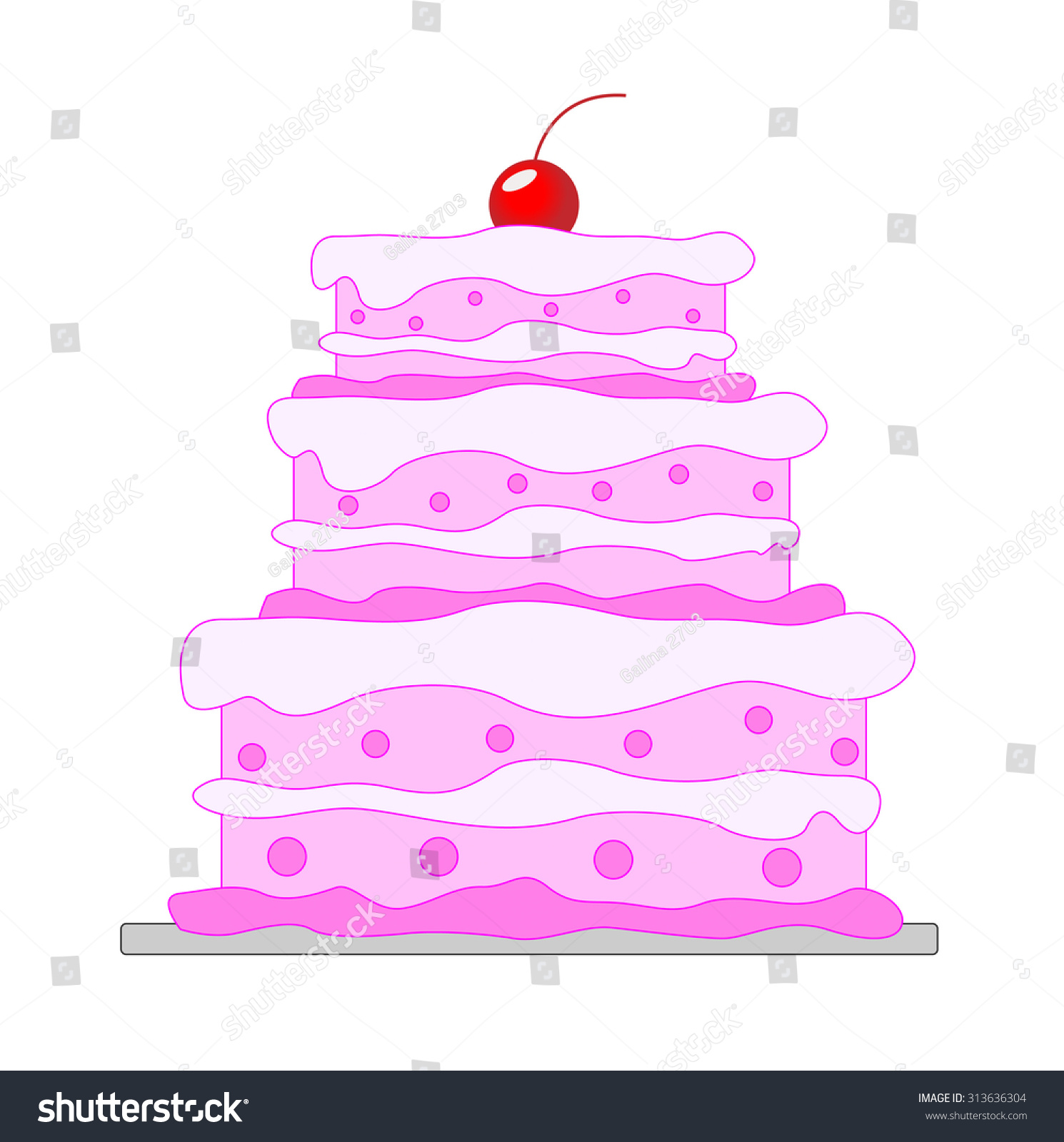 Big Beautiful Cake Vector Illustration Stock Vector (Royalty Free ...