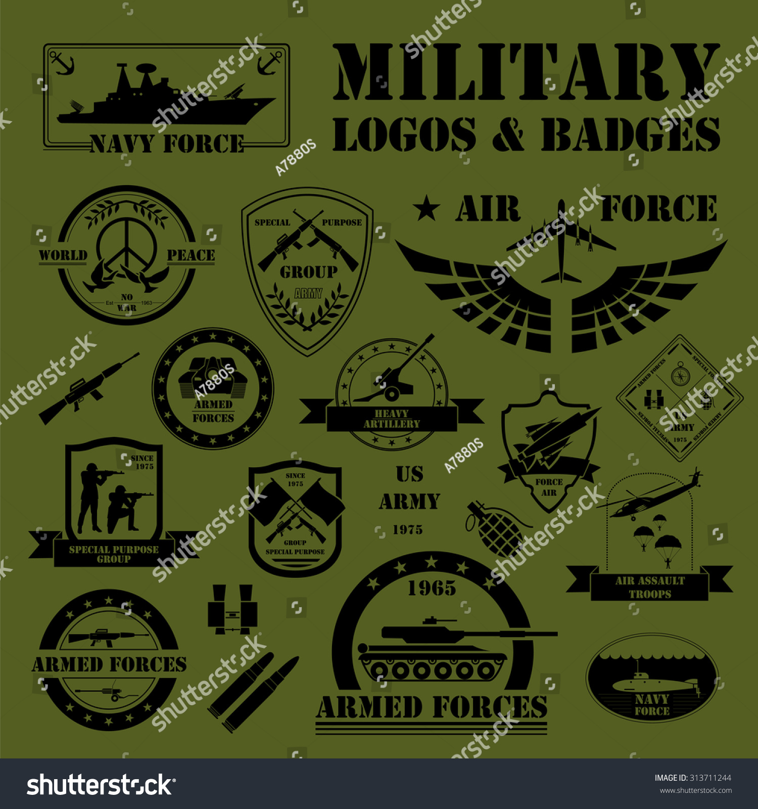 Military Armored Vehicles Logos Badges Graphic Stock Vector (Royalty ...