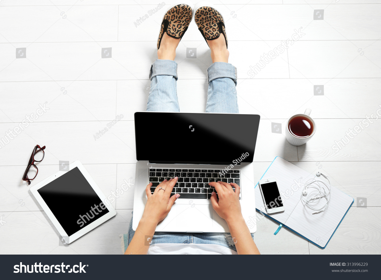 Top View Young Woman Sitting On Stock Photo 313996229 | Shutterstock