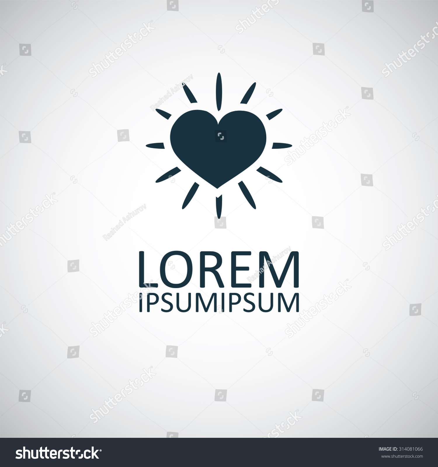 Heart Sun Icon On White Background Stock Vector Royalty Free 314081066 Shutterstock 6700