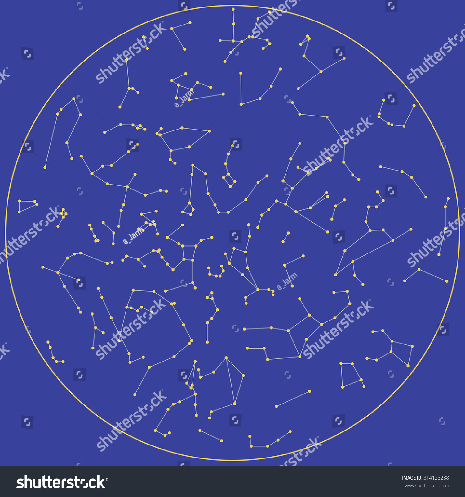 Constellation Map Vector Illustration Stock Vector (Royalty Free ...