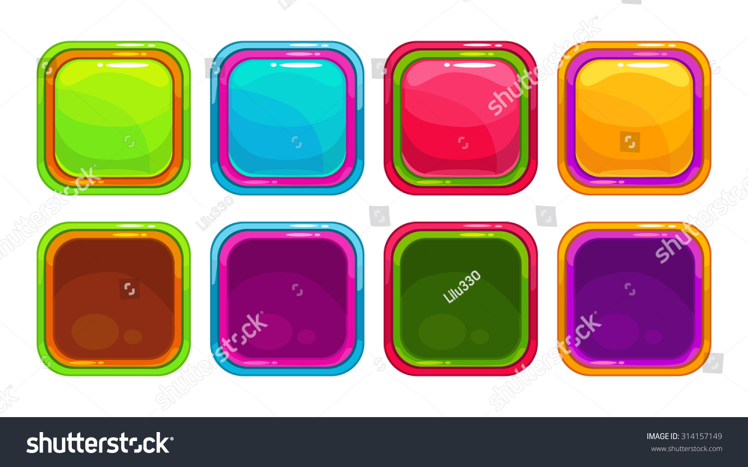 Fancy Vector Colorful Bright Buttons App Stock Vector (Royalty Free ...